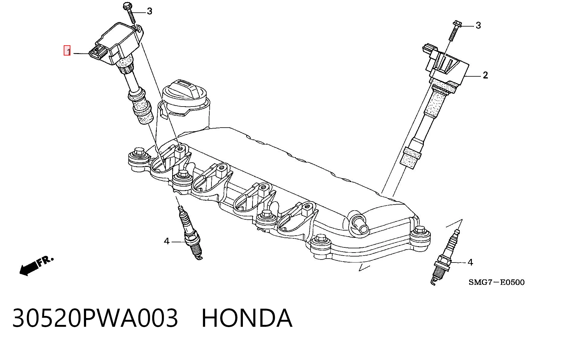 Катушка зажигания HONDA 30520PWA003