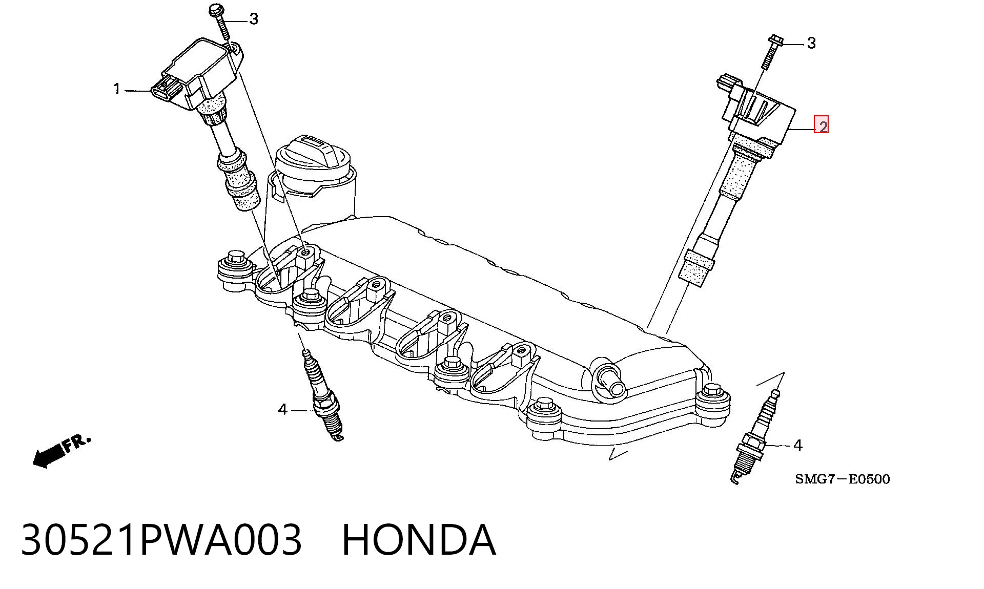 Катушка зажигания HONDA 30521PWA003