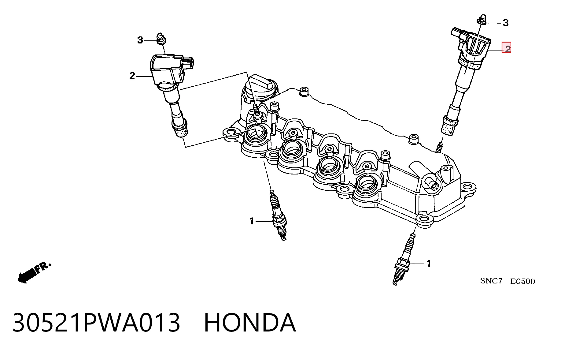 Катушка зажигания HONDA 30521PWA013