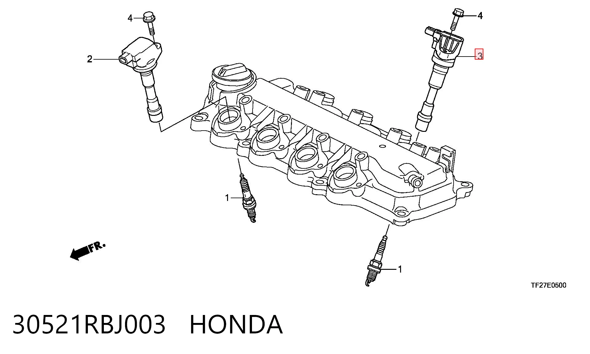 Катушка зажигания HONDA 30521RBJ003