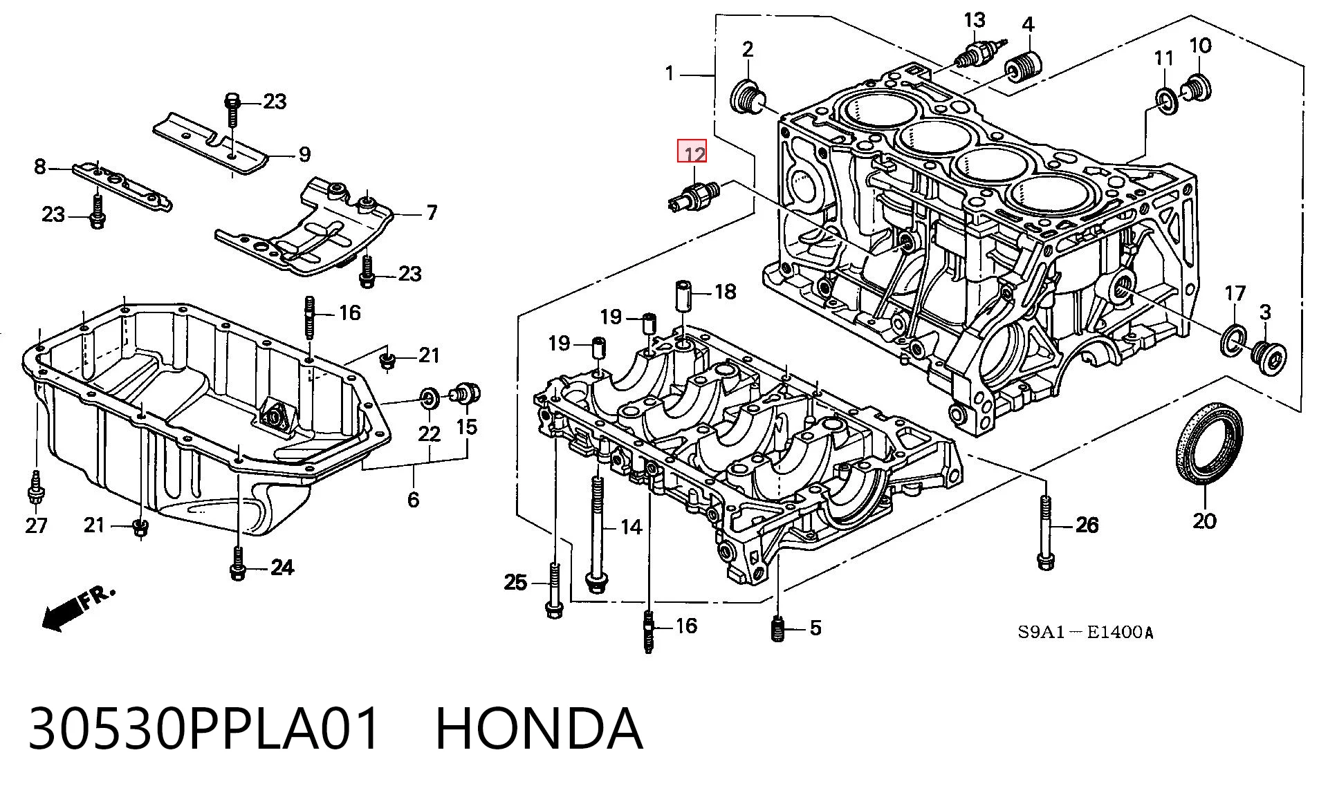 30530PPLA01 Honda Датчик самовоспламенения