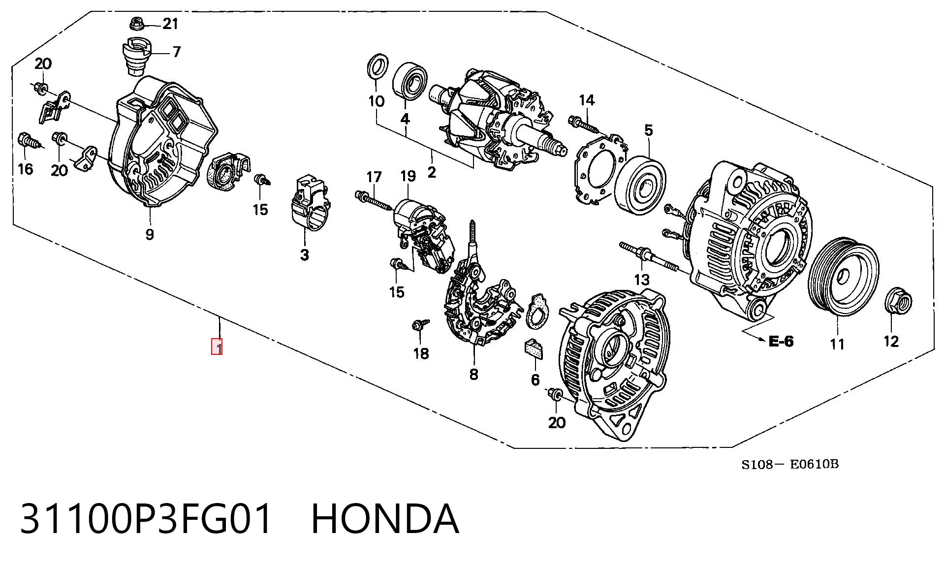 Генератор HONDA 31100P3FG01