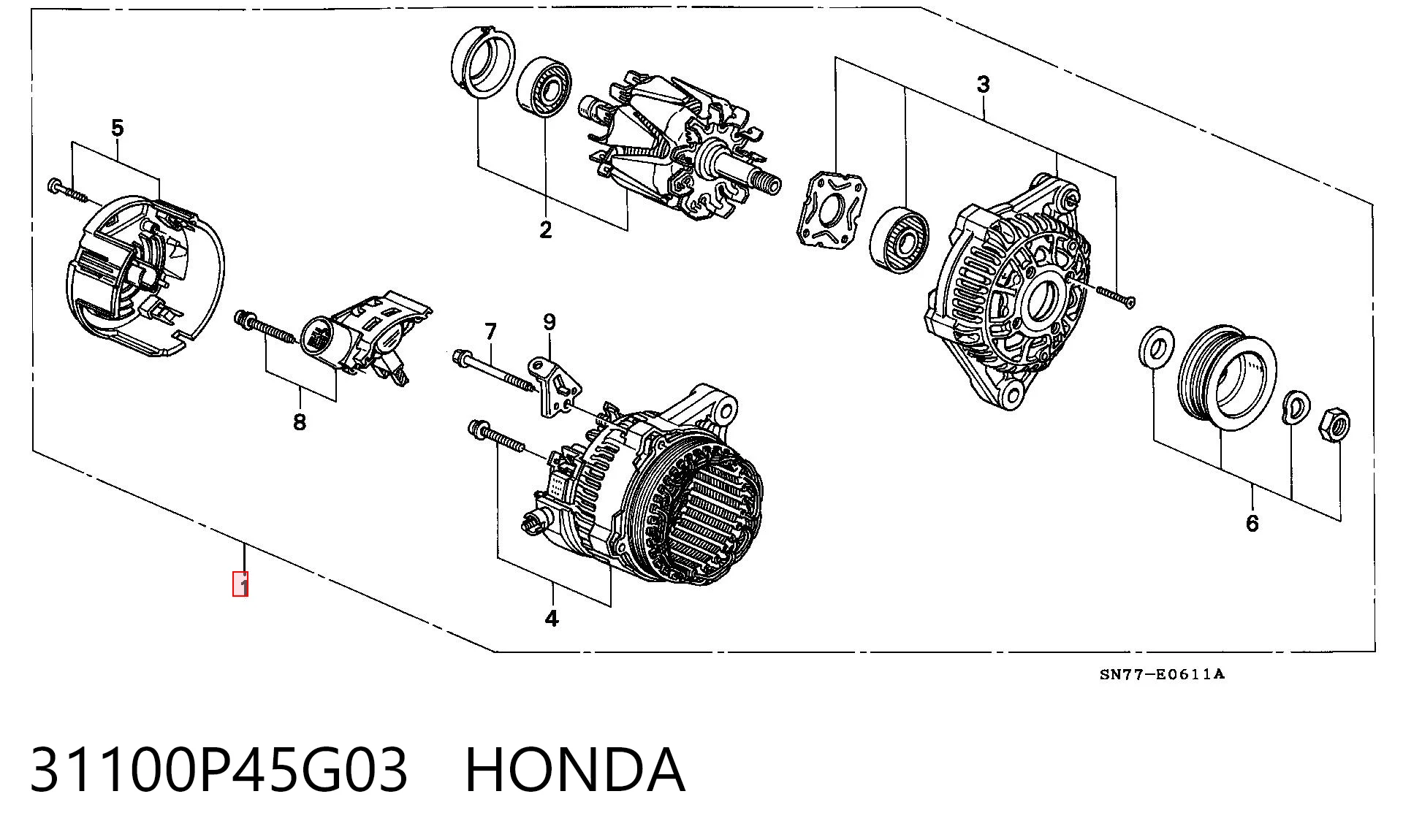 Генератор HONDA 31100P45G03