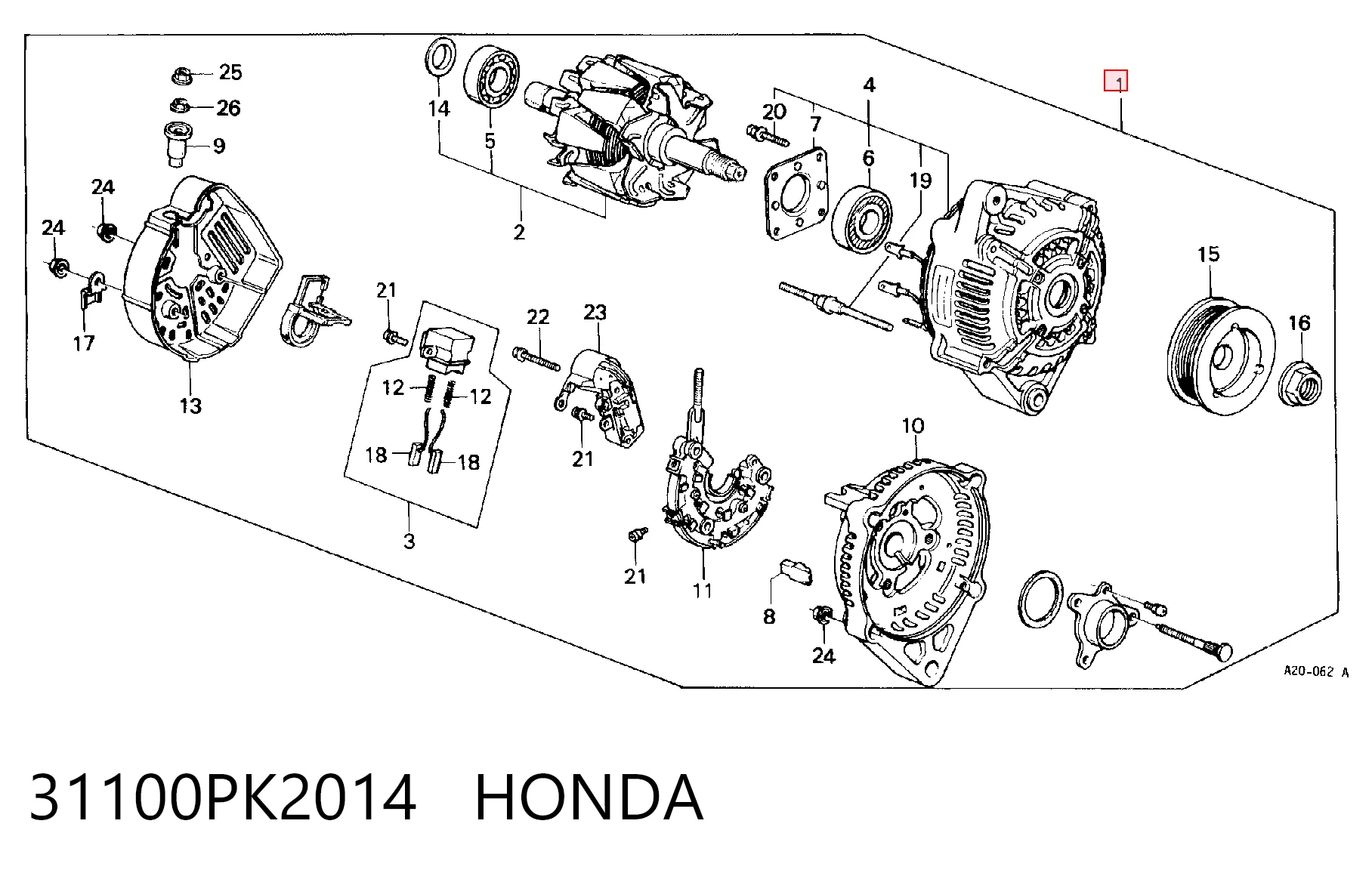 31100PK2014 Honda Генератор автомобильный