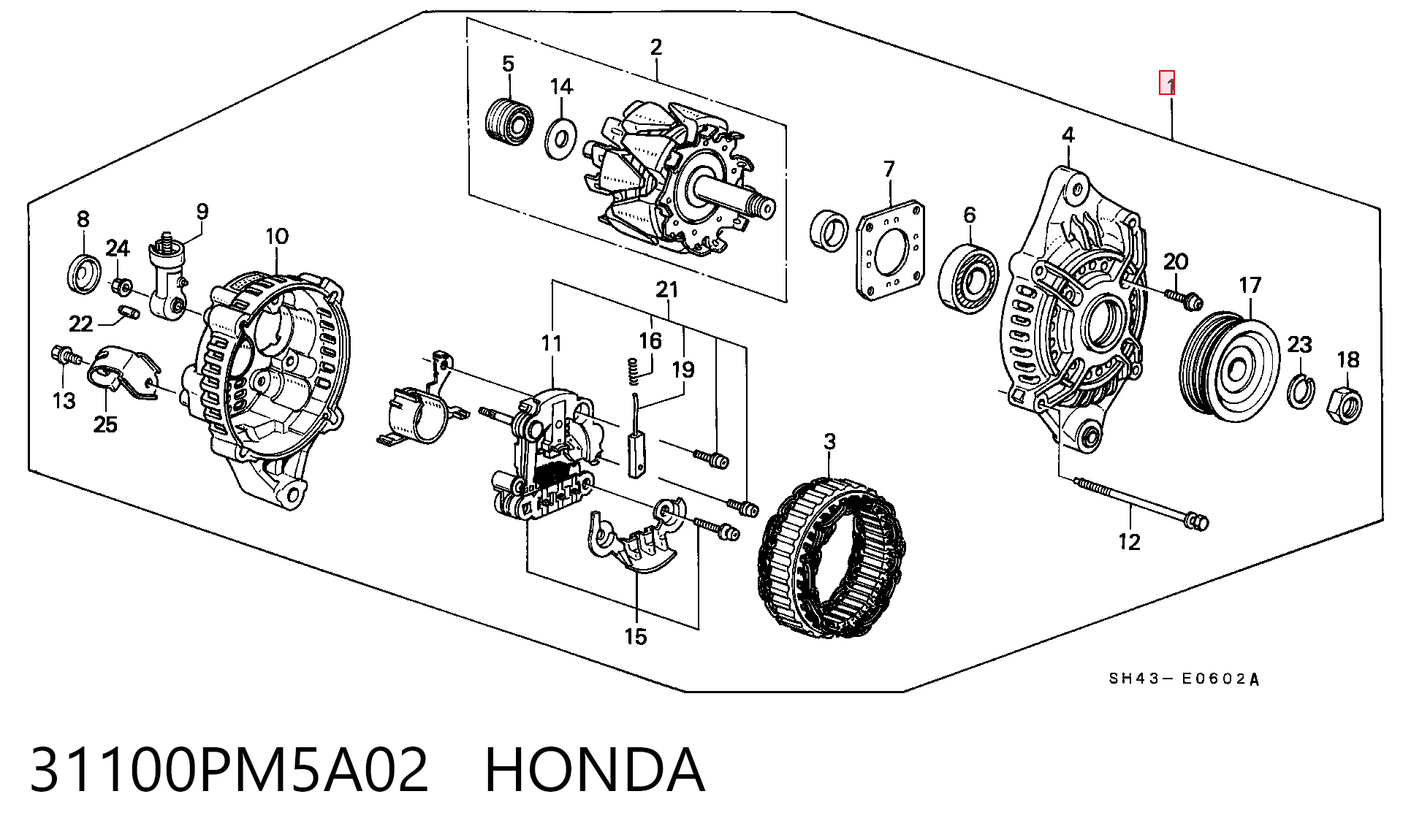31100PM5A02 Honda Генератор автомобильный