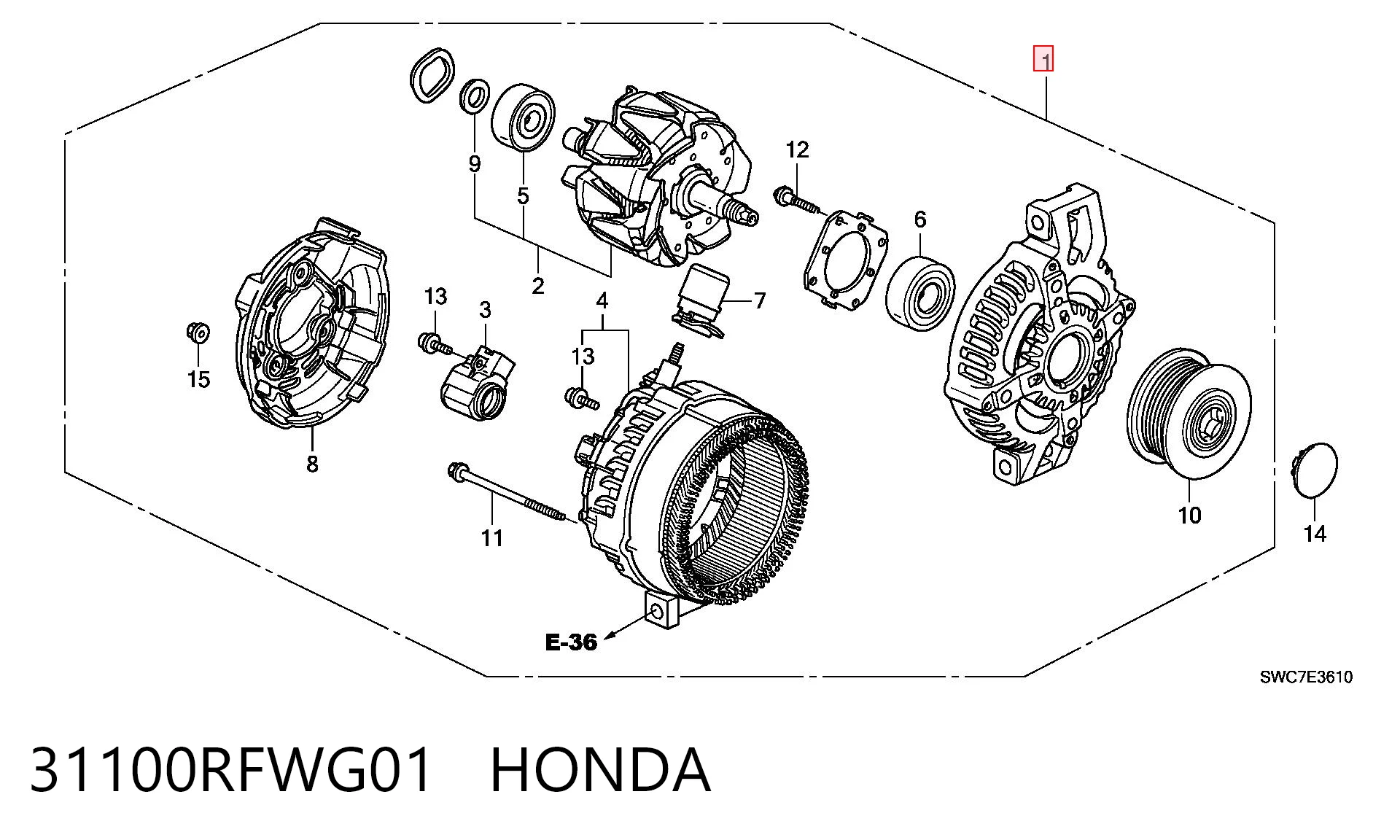 Генератор HONDA 31100RFWG01
