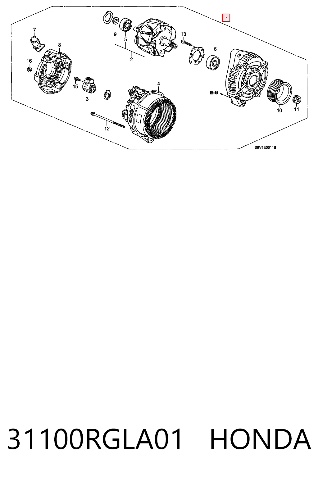 31100RGLA01 Honda Генератор автомобильный