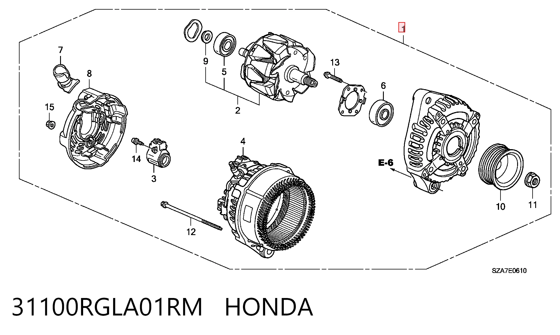 31100RGLA01RM Honda Генератор автомобильный