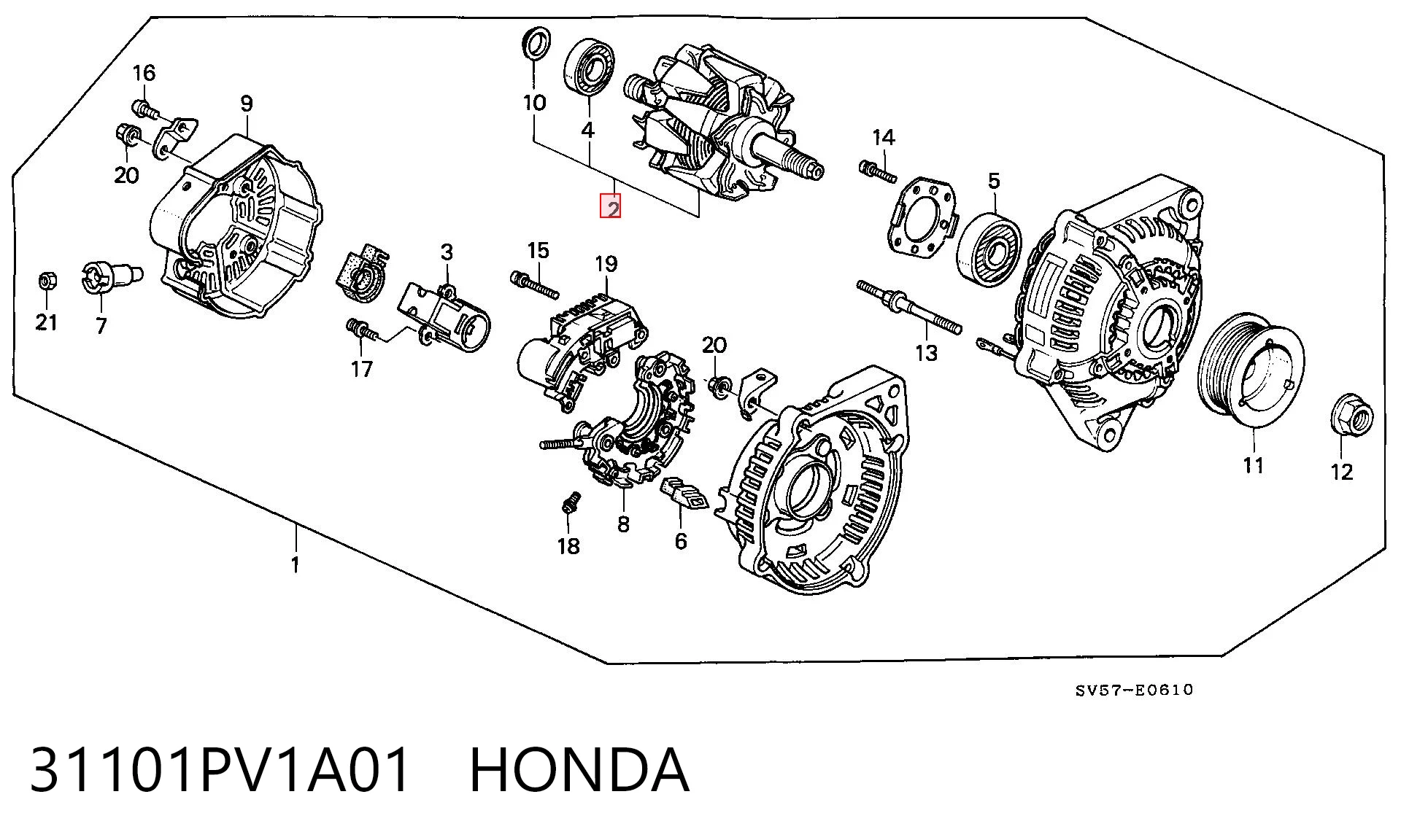 31101PV1A01 Honda Якорь (ротор) генератора