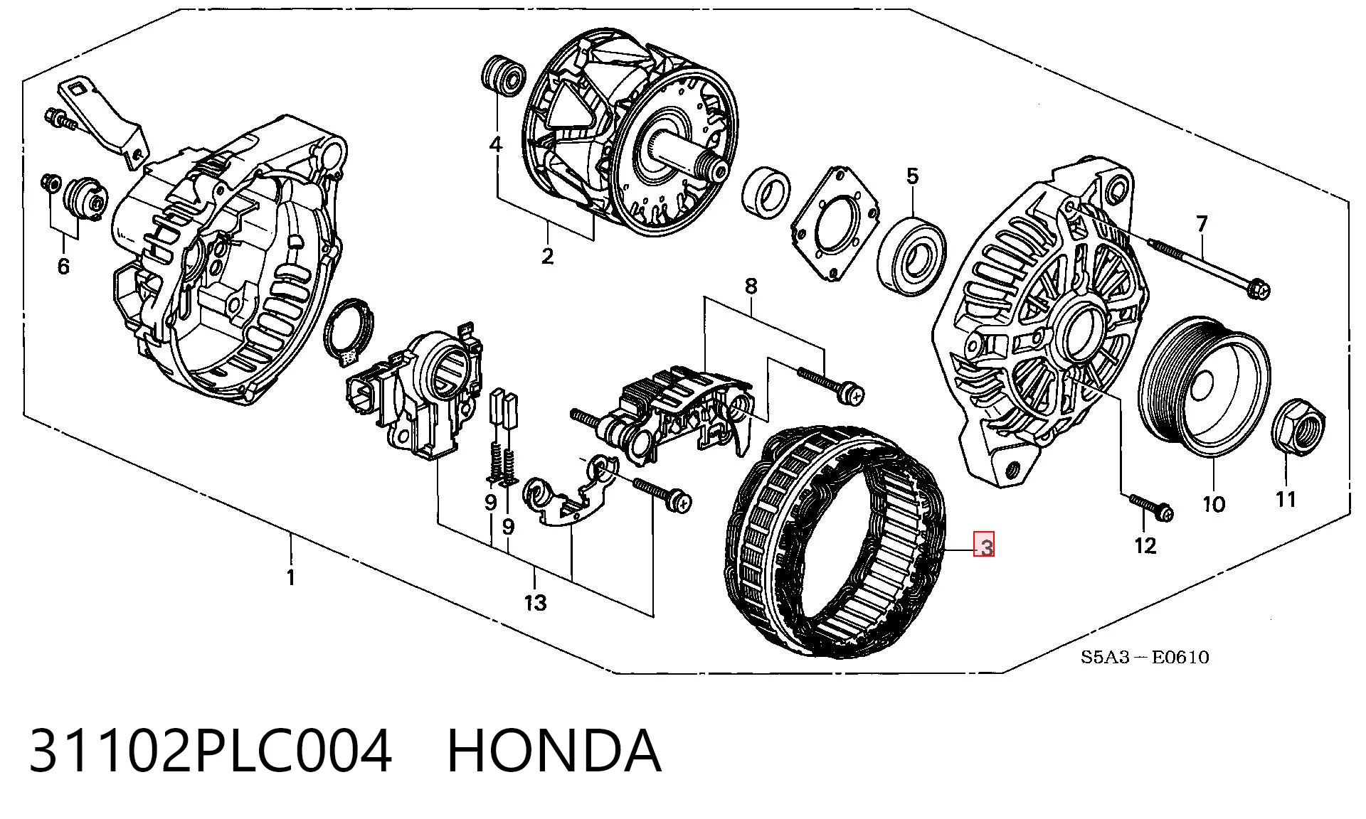 31102PLC004 Honda Статор генератора