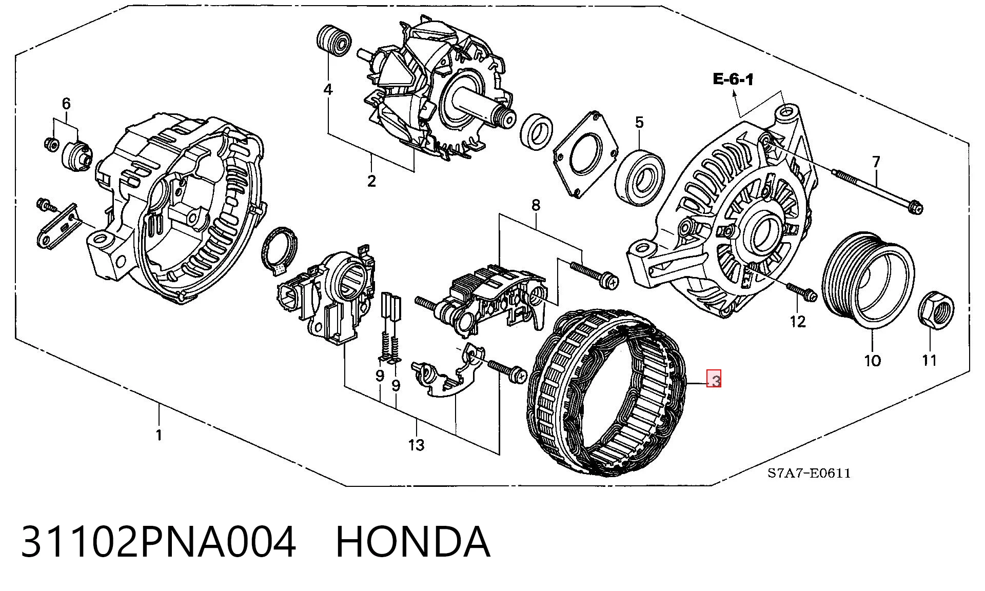 31102PNA004 Honda Статор генератора