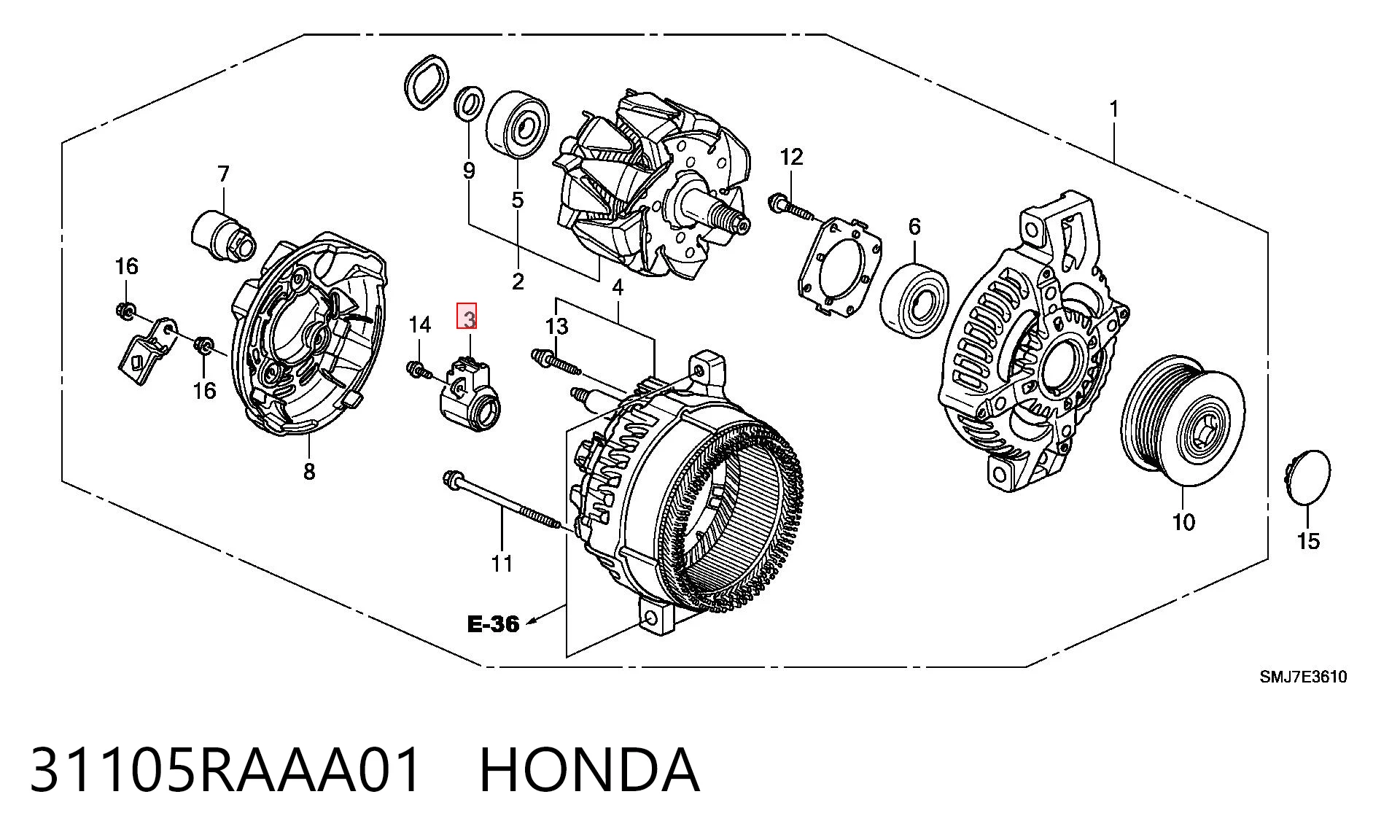 Щеткодержатель генератора ABH6004 ASR