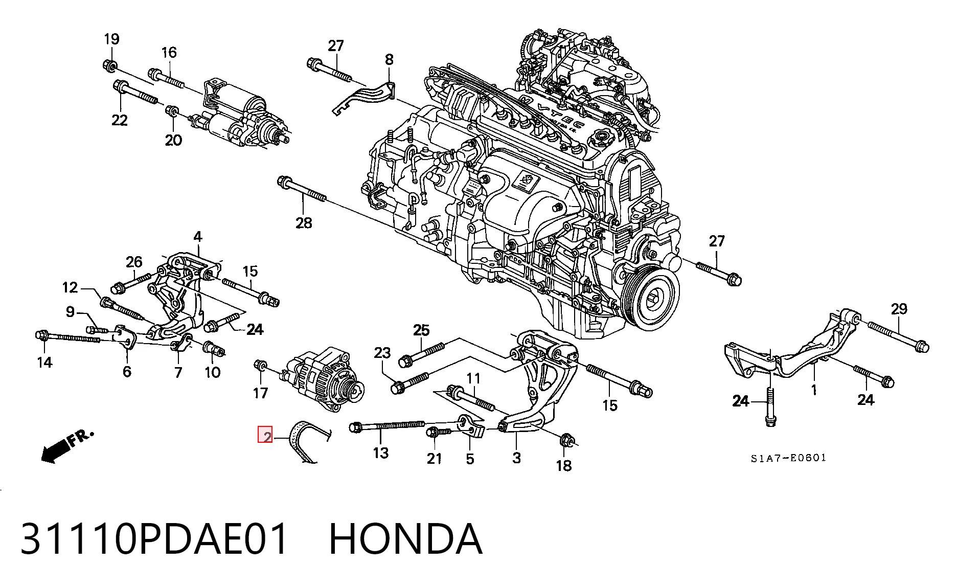  Ремень генератора Honda Accord 6