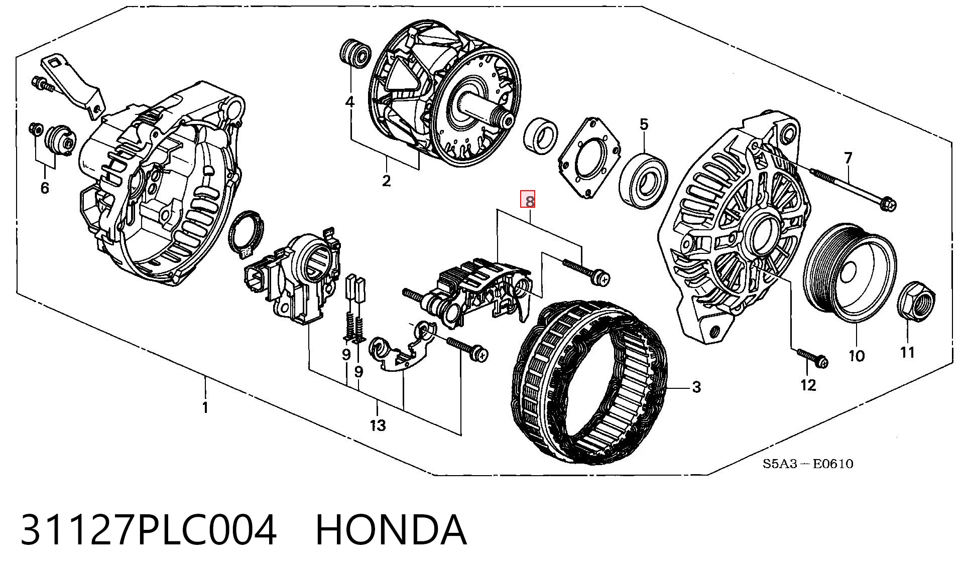 Выпрямитель генератора на Honda Civic VIII FD, FA