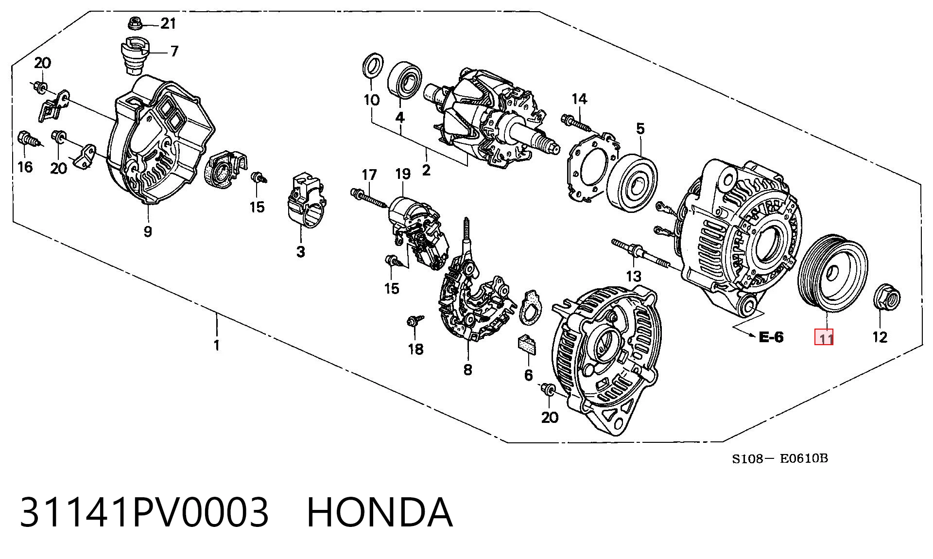 Инерционный шкив Honda CR-V I внедорожник (RD) (1995 - 2002) цена, от 33.27 USD