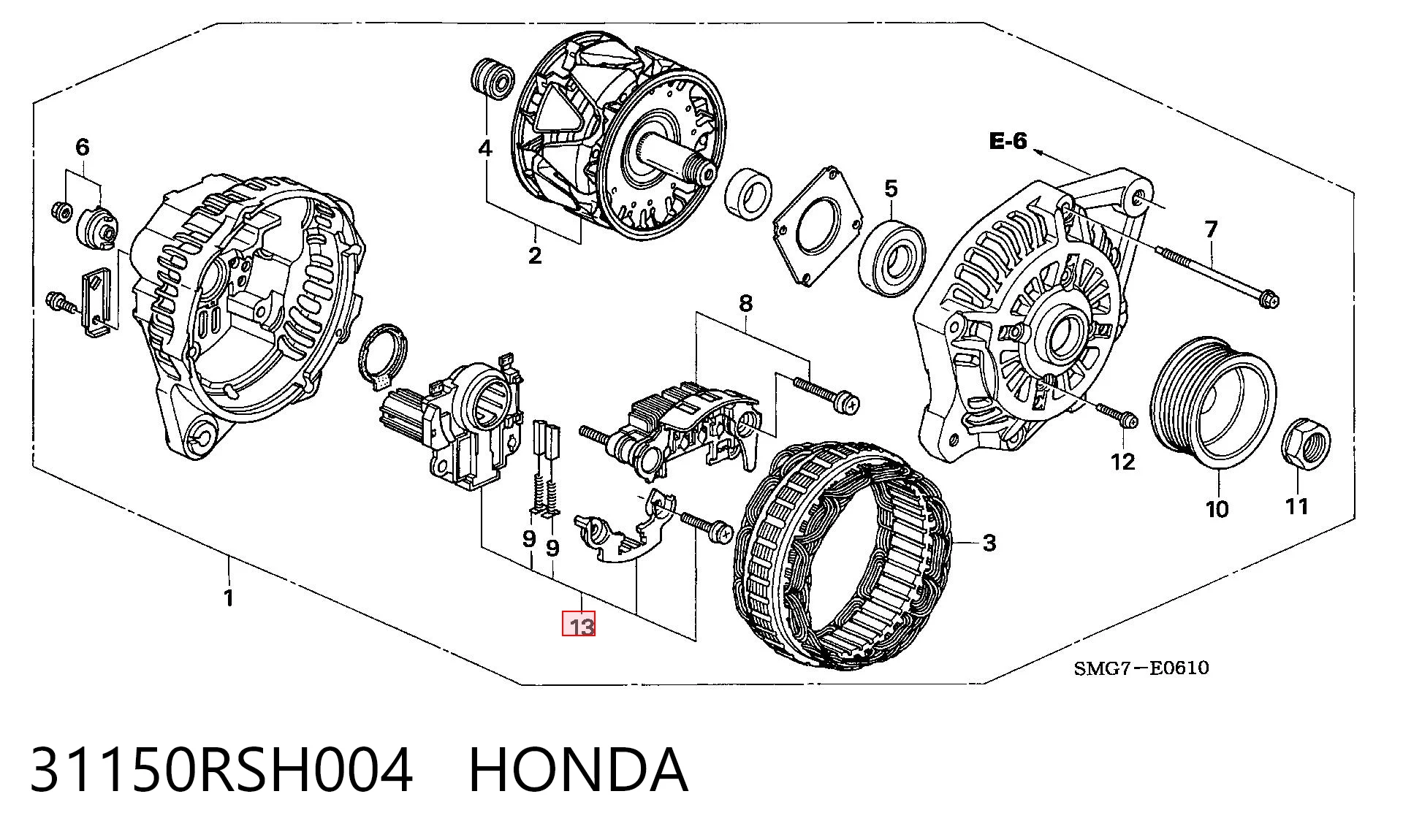 31150RSH004 Honda Реле-регулятор напряжения