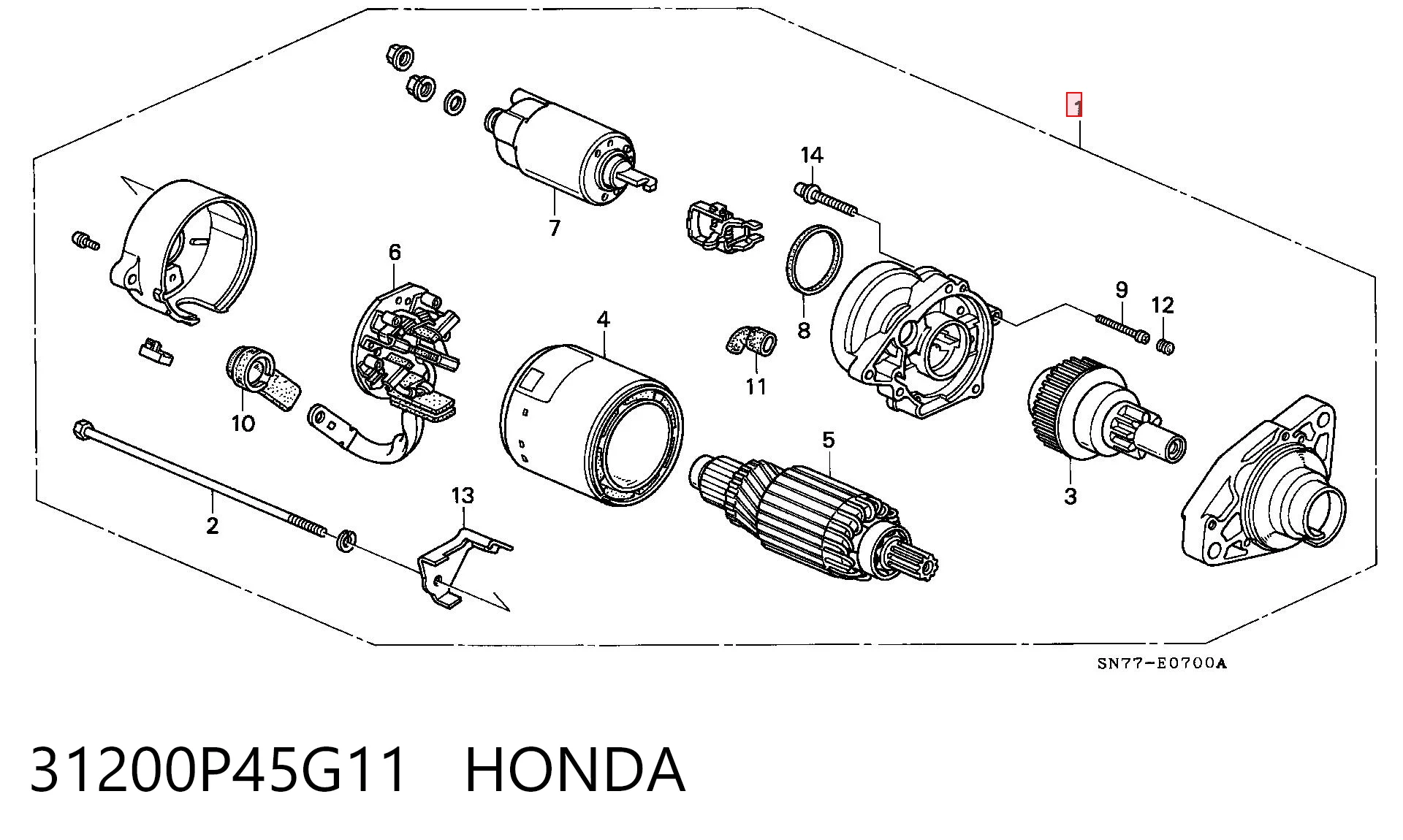 Стартер HONDA 31200P45G11