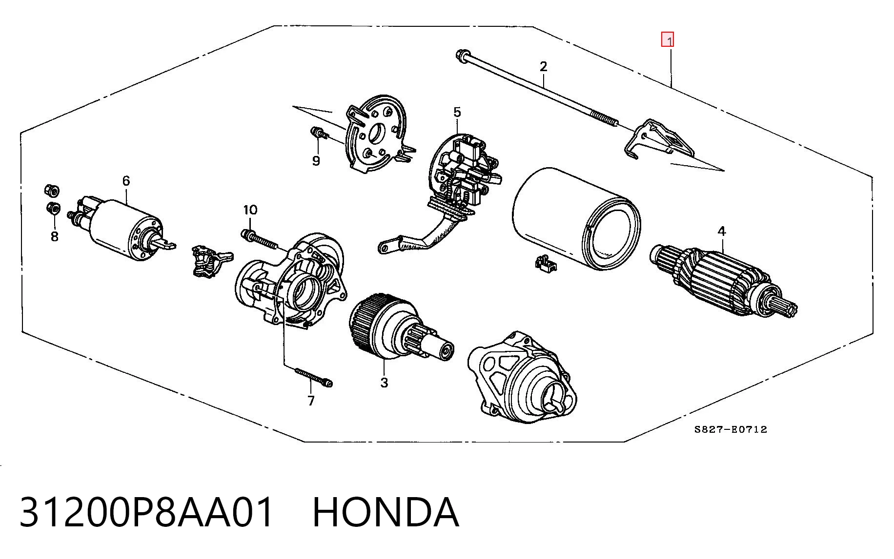 Стартер HONDA 31200P8AA01