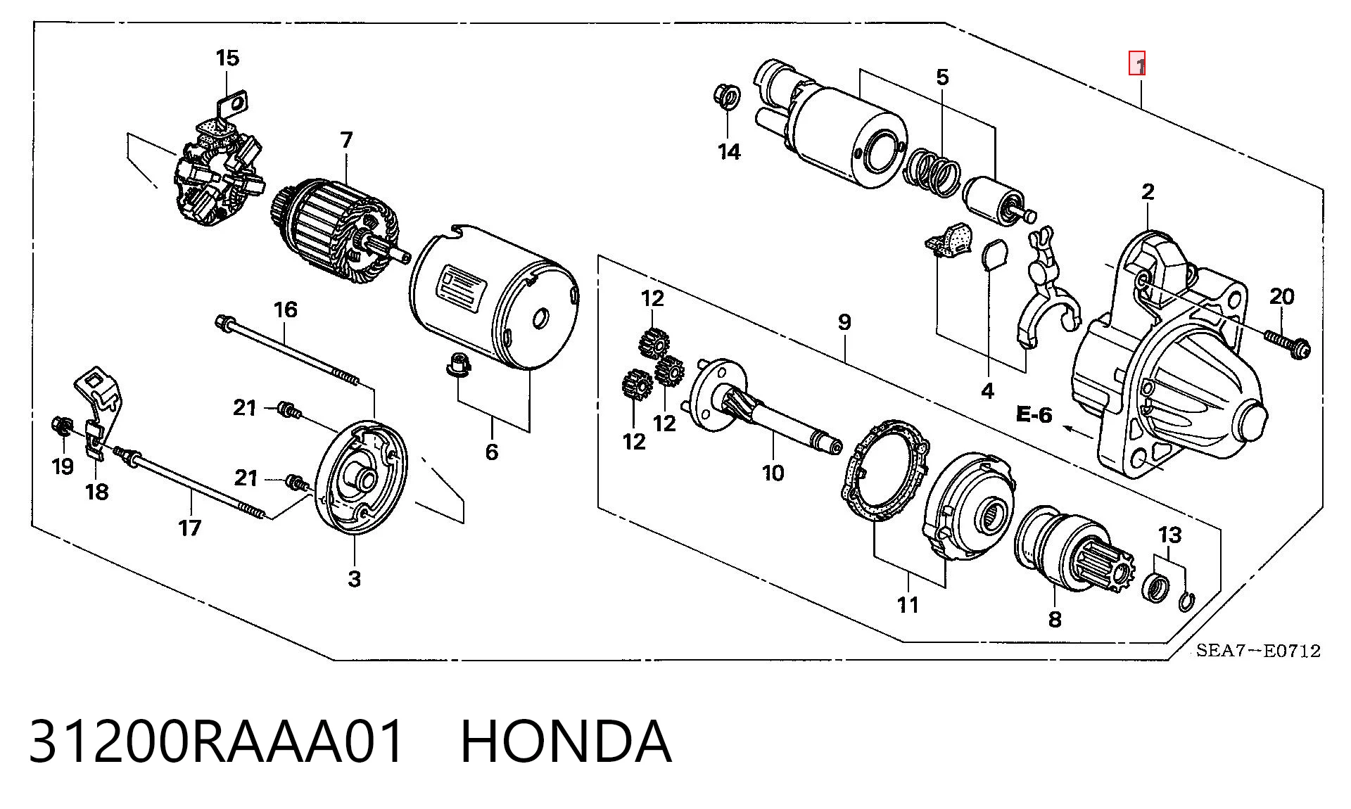 31200RAAA01 Honda Стартер автомобиля