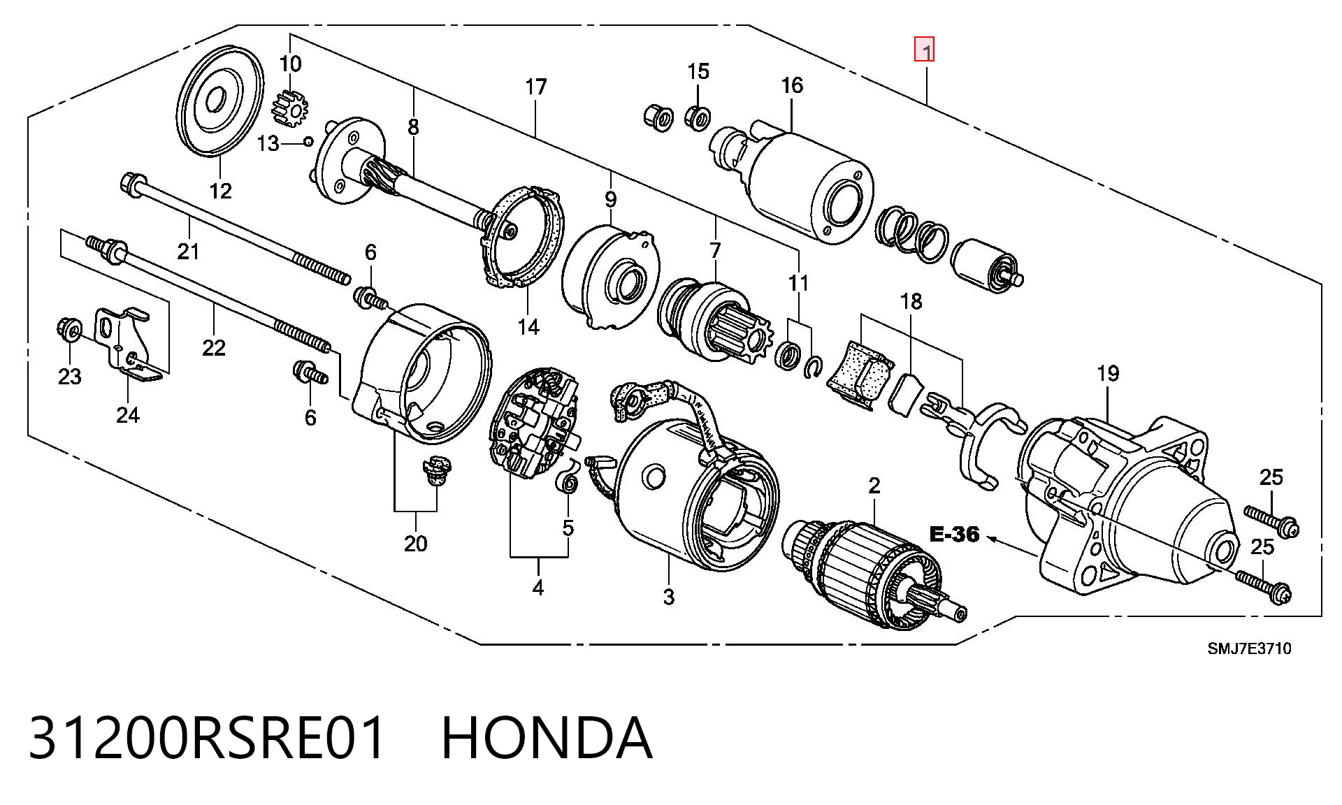 Стартер HONDA 31200RSRE01