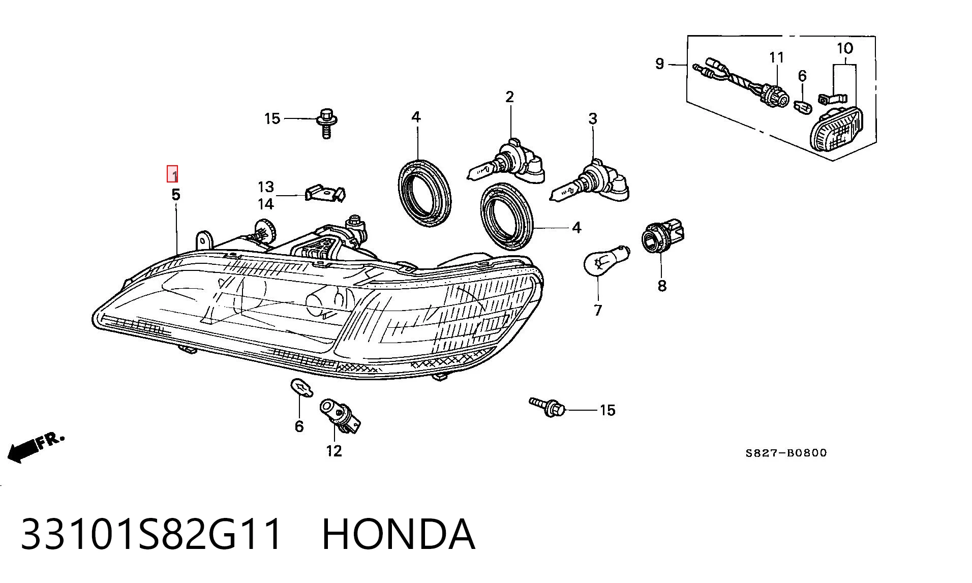 Фара правая Honda Accord 6 CG