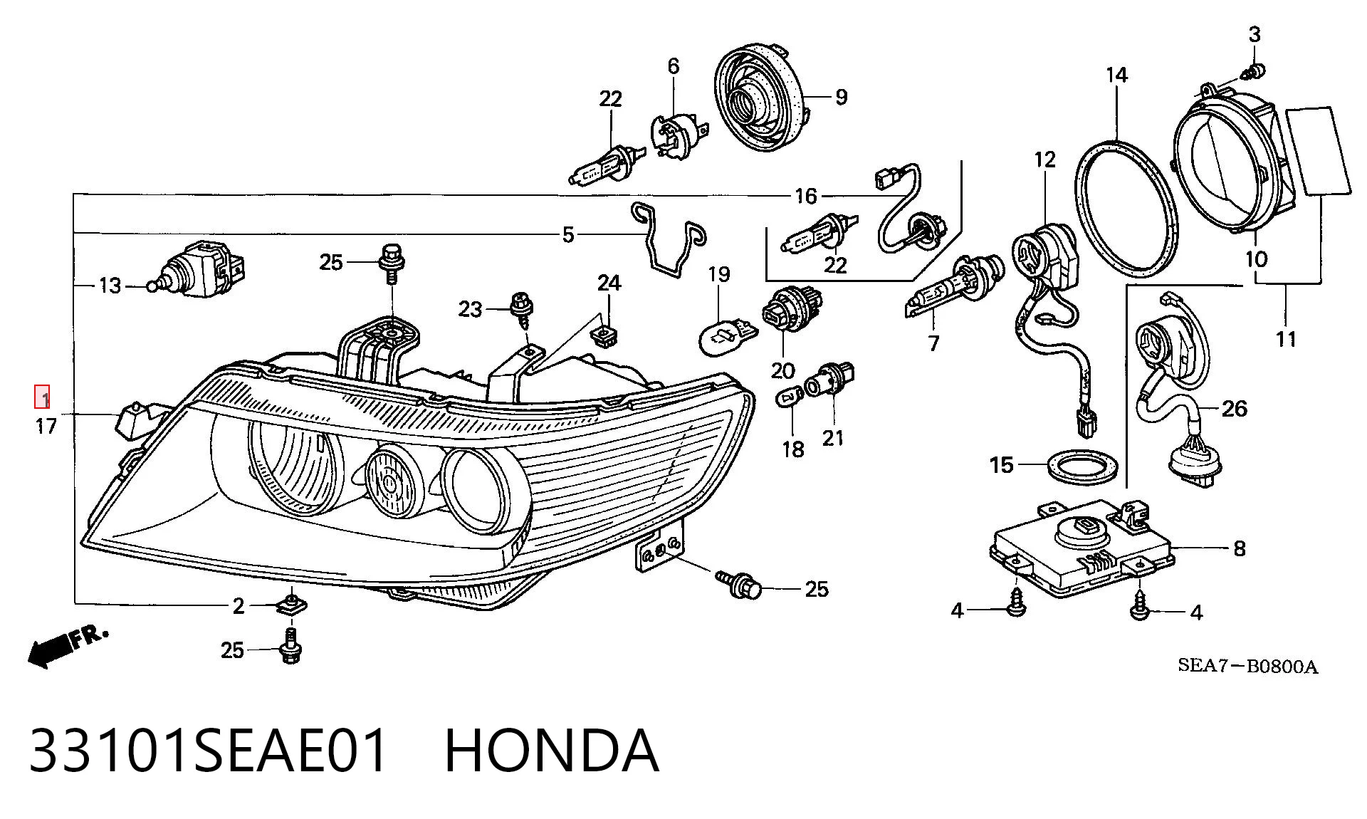 Фара передняя правая на Honda Accord VII CL, CM