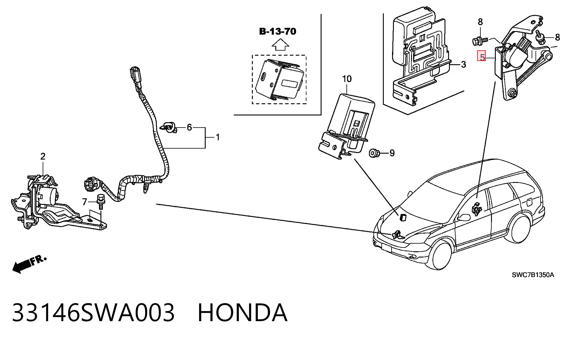33146SWA003 Honda Задний датчик положения кузова