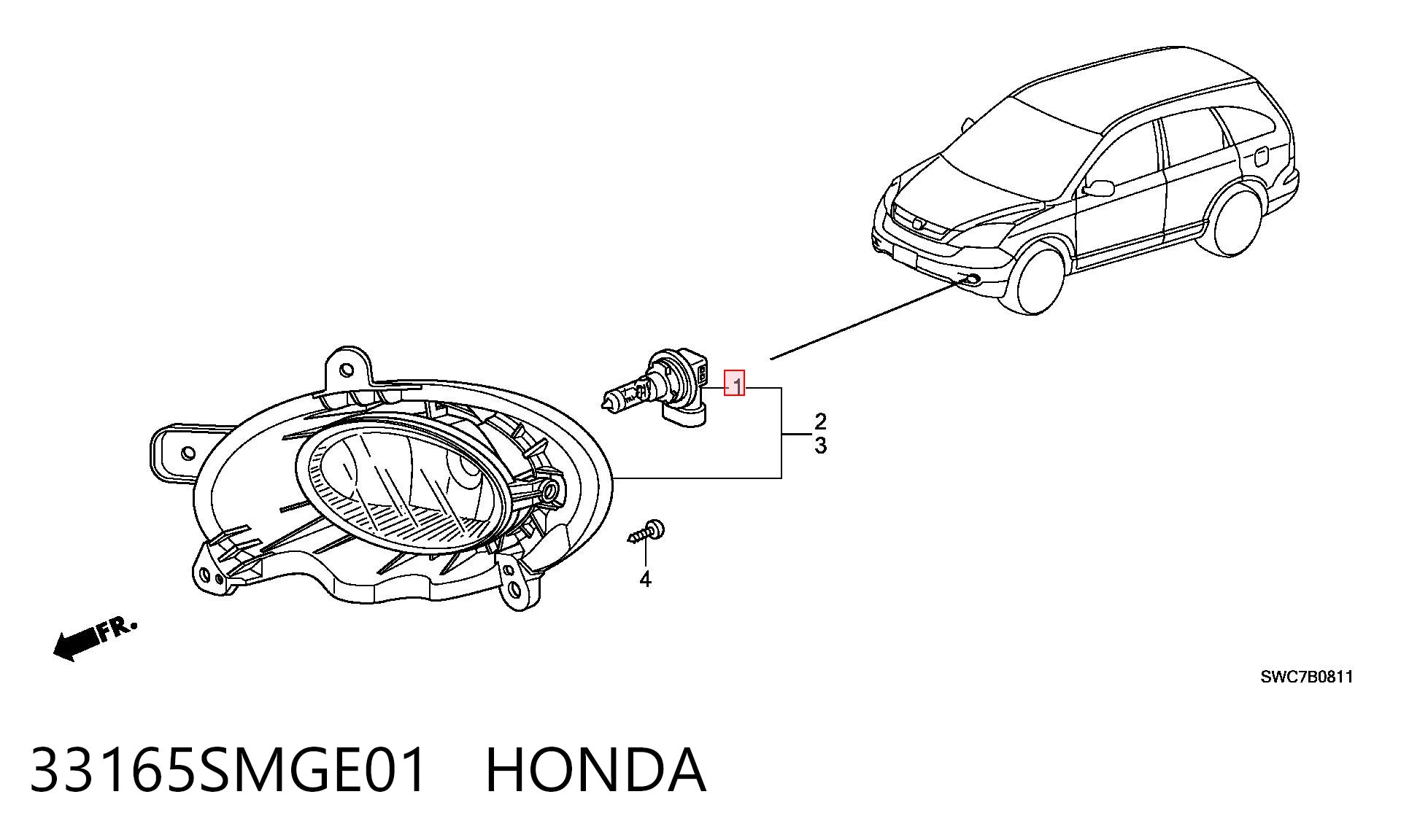 Лампочка HONDA 33165SMGE01