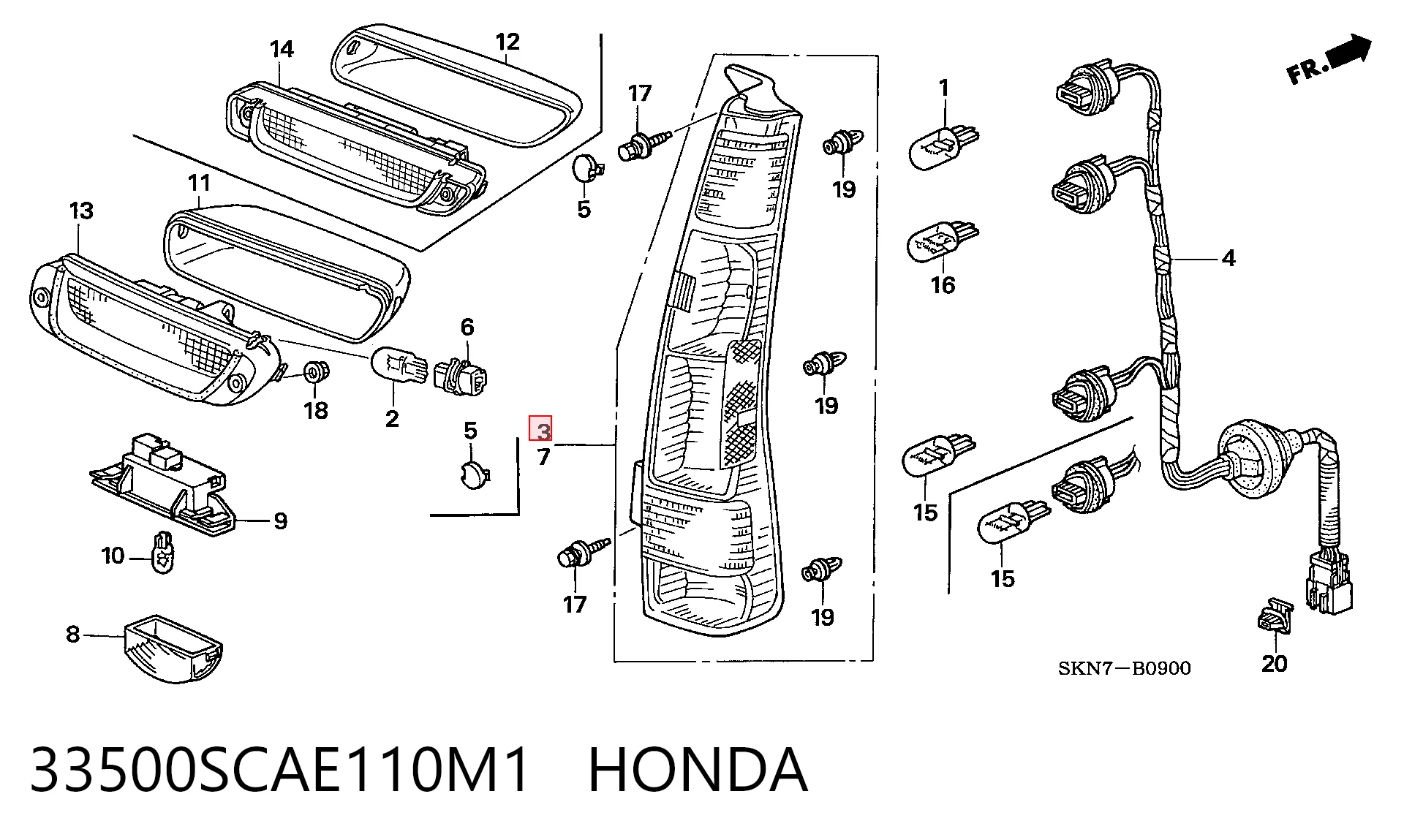 Фонарь задний правый Honda CR-V II внедорожник (RD) (2002 - 2006) цена, от 97.65 USD