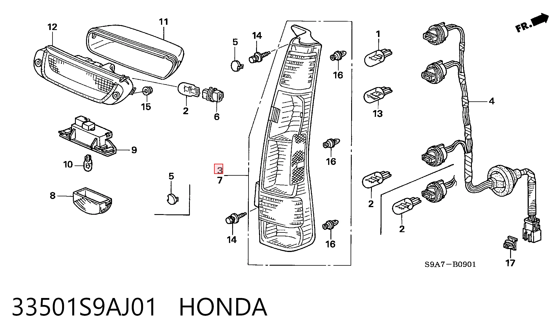  Задний фонарь Honda CR-V 2
