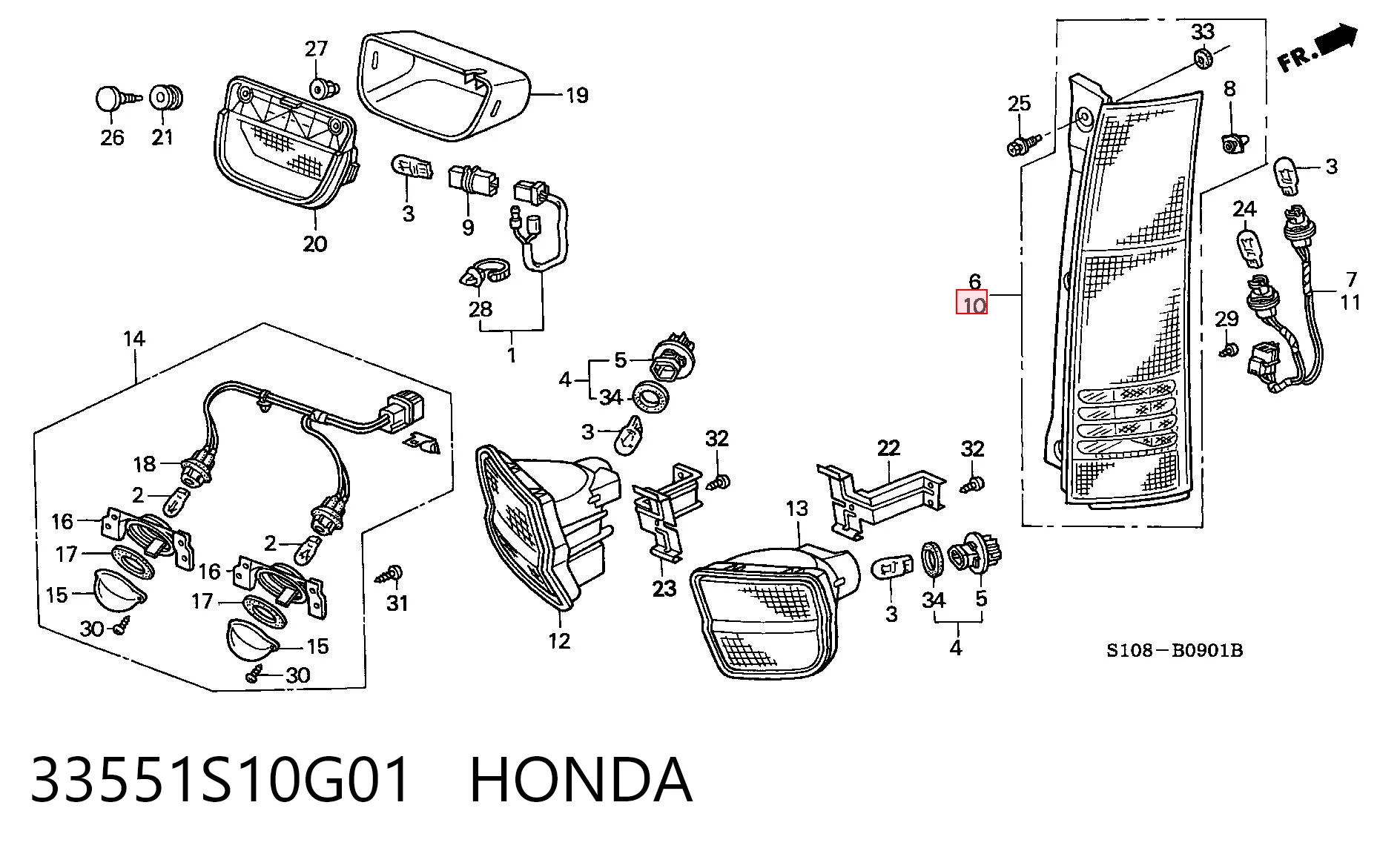 Задний левый стоп на Honda CR-V I RD