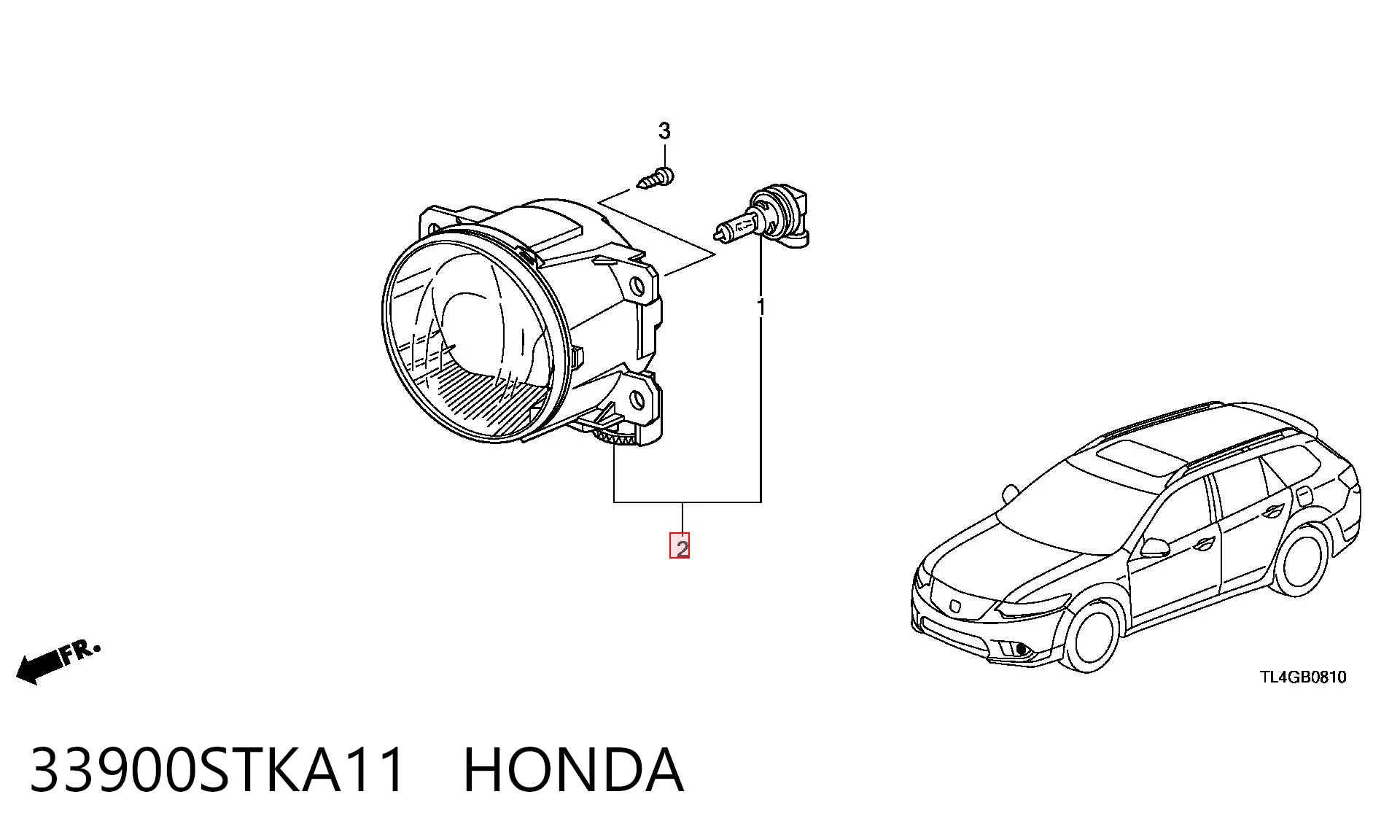 33900STKA11 Honda Противотуманка правая