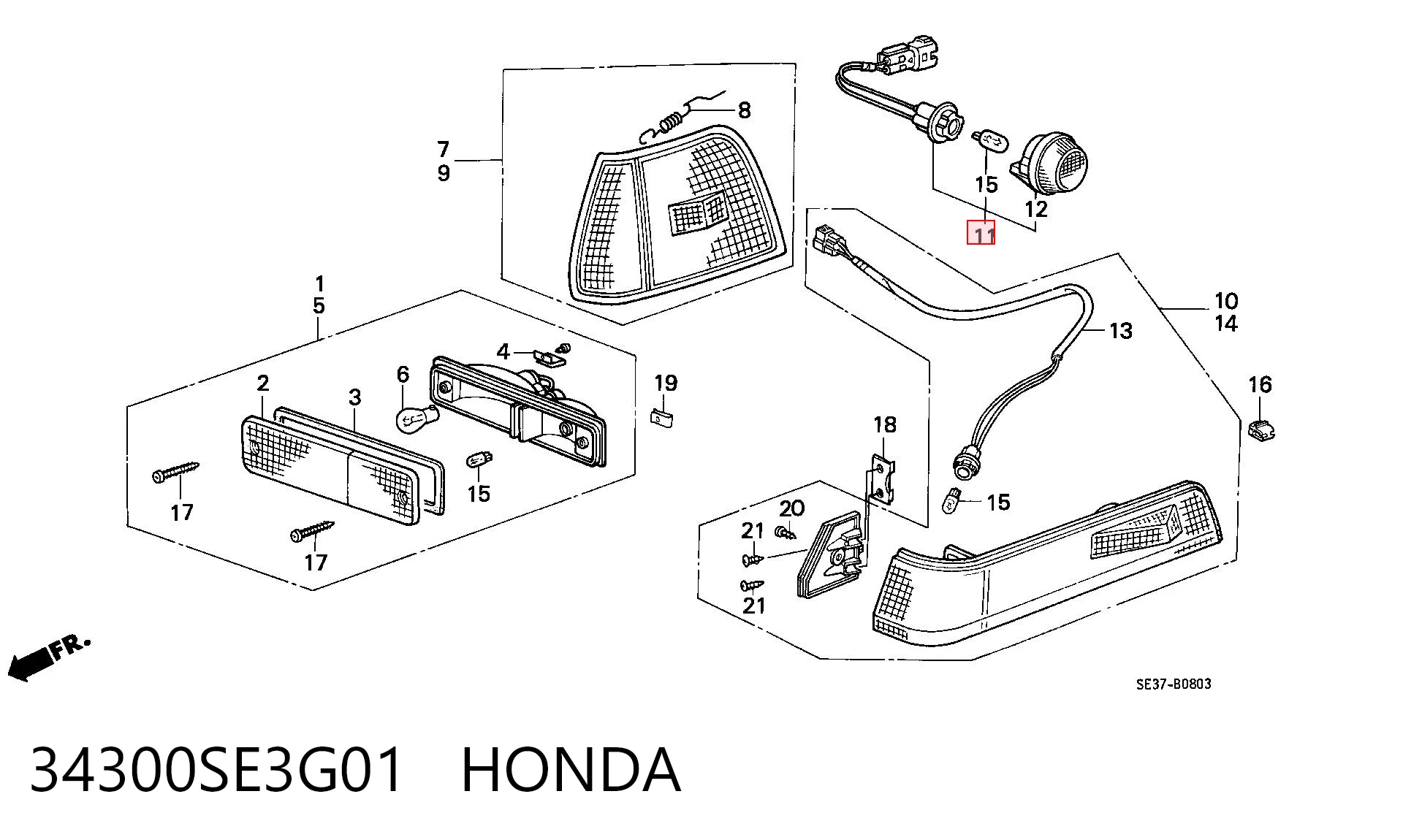 Повторитель поворота на крыле Honda Accord 3 CA4, CA5