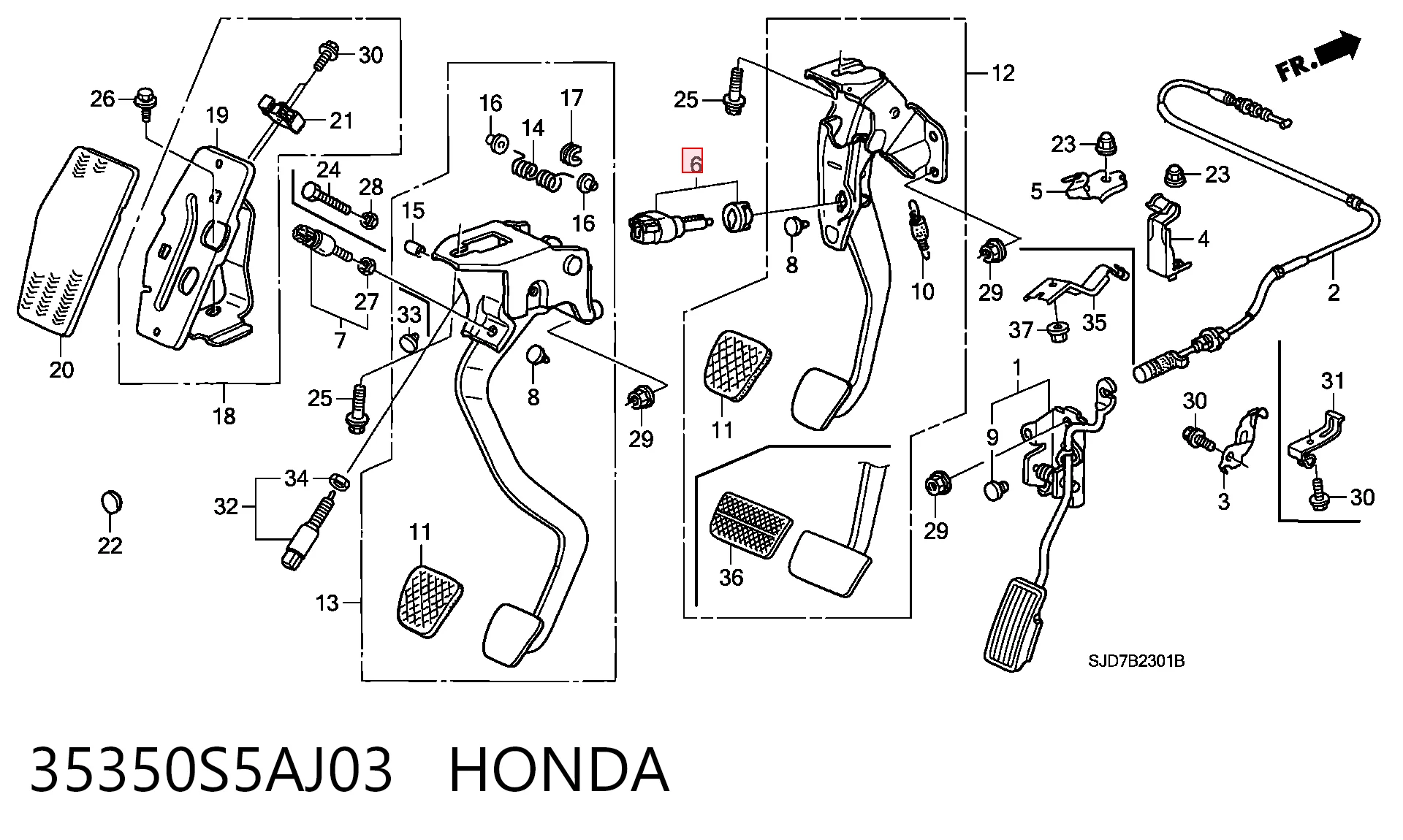 Датчик тормоза на Honda CR-V III RE
