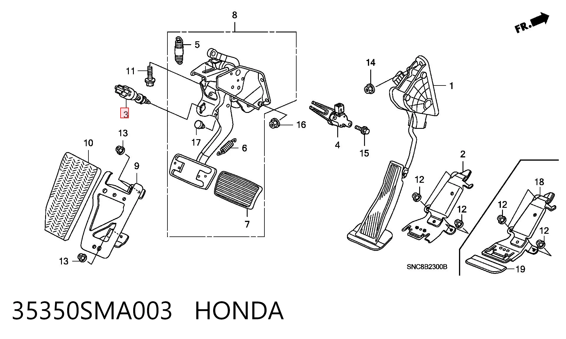  Датчик стоп сигнала Honda CR-V 3