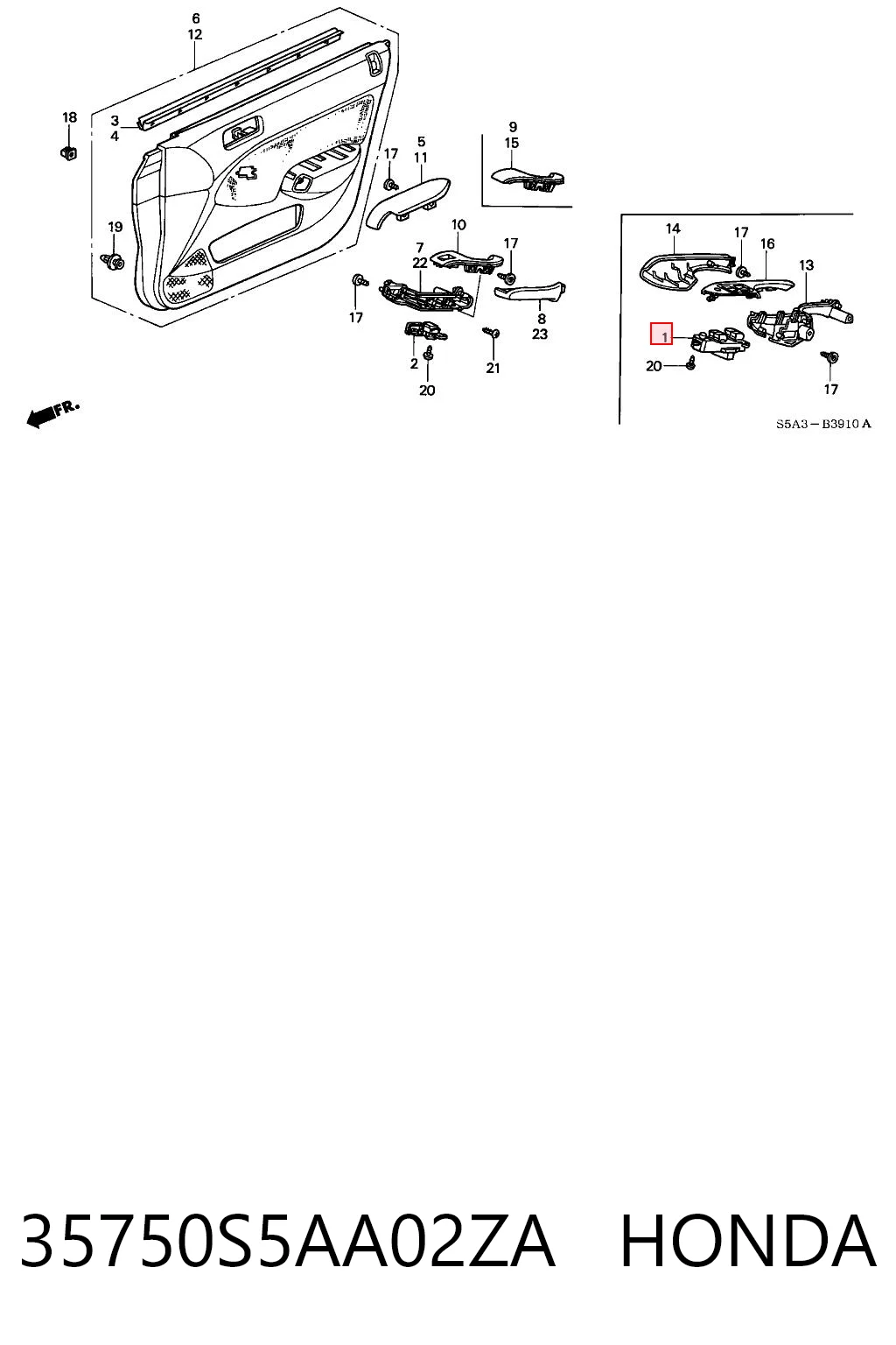 35750S5AA02ZA Honda Кнопки переднего левого стекло подъёмника
