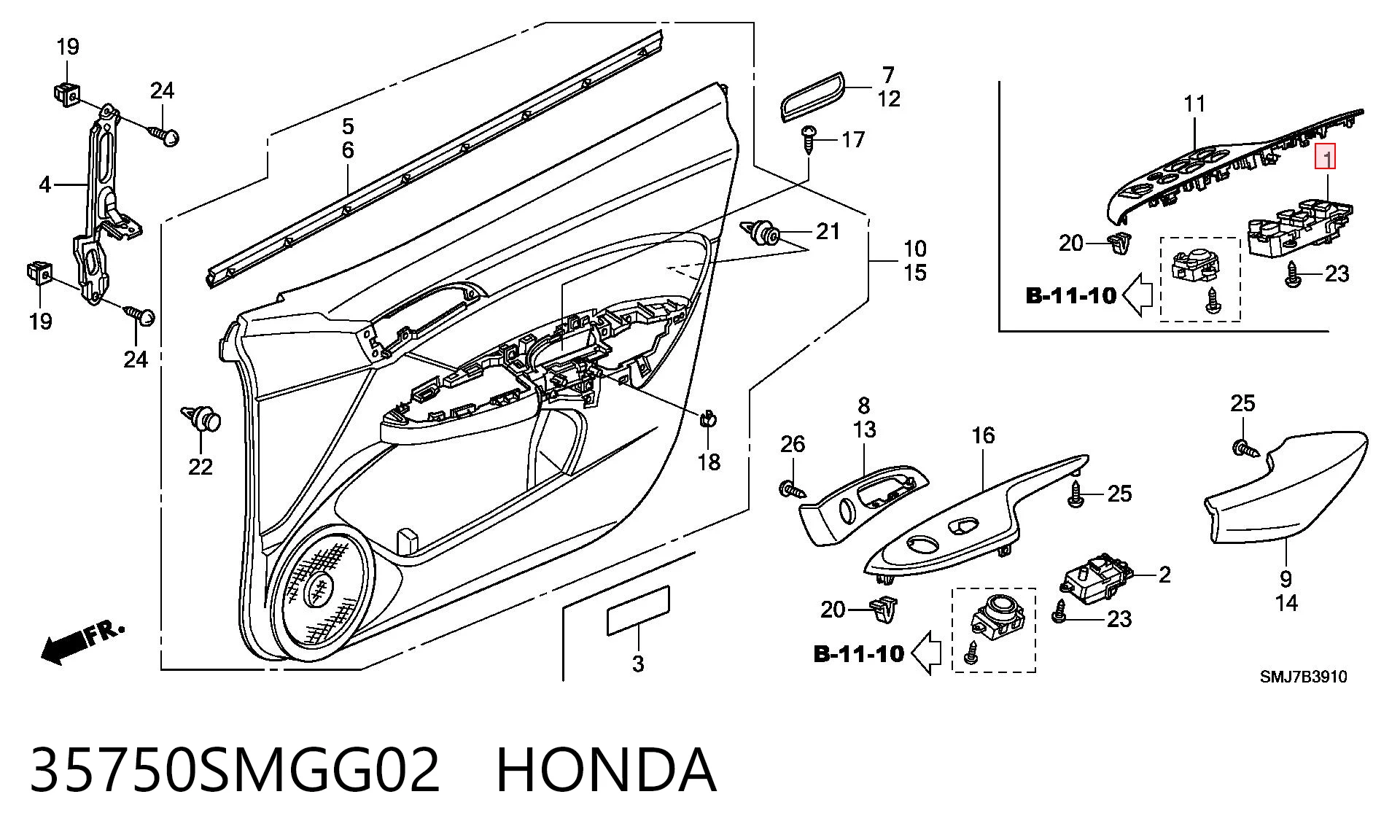  Honda 35750SMGG02 цена, от 183.89 USD