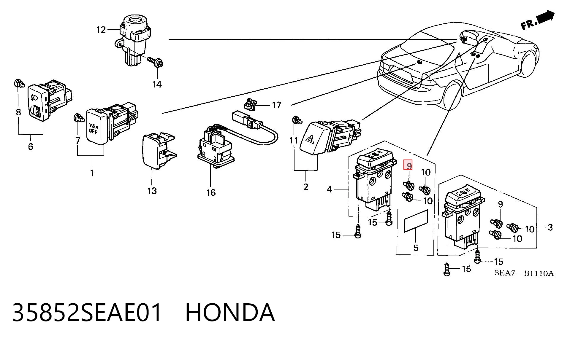 35852SEAE01 Honda