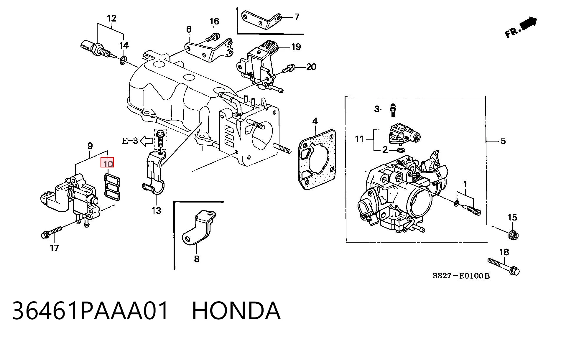 36461PAAA01 Honda Прокладка клапана (регулятора) холостого хода