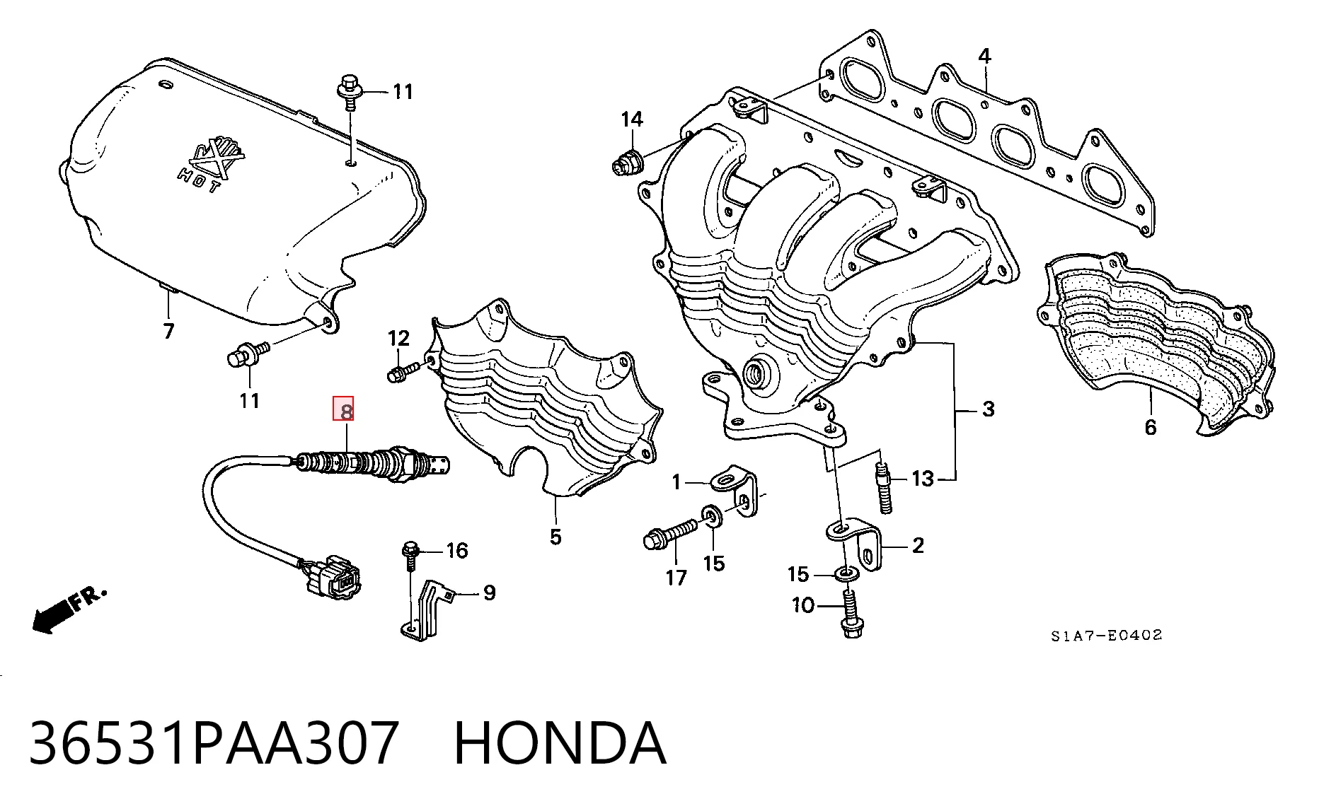 36531PAA307 Honda Датчик кислорода