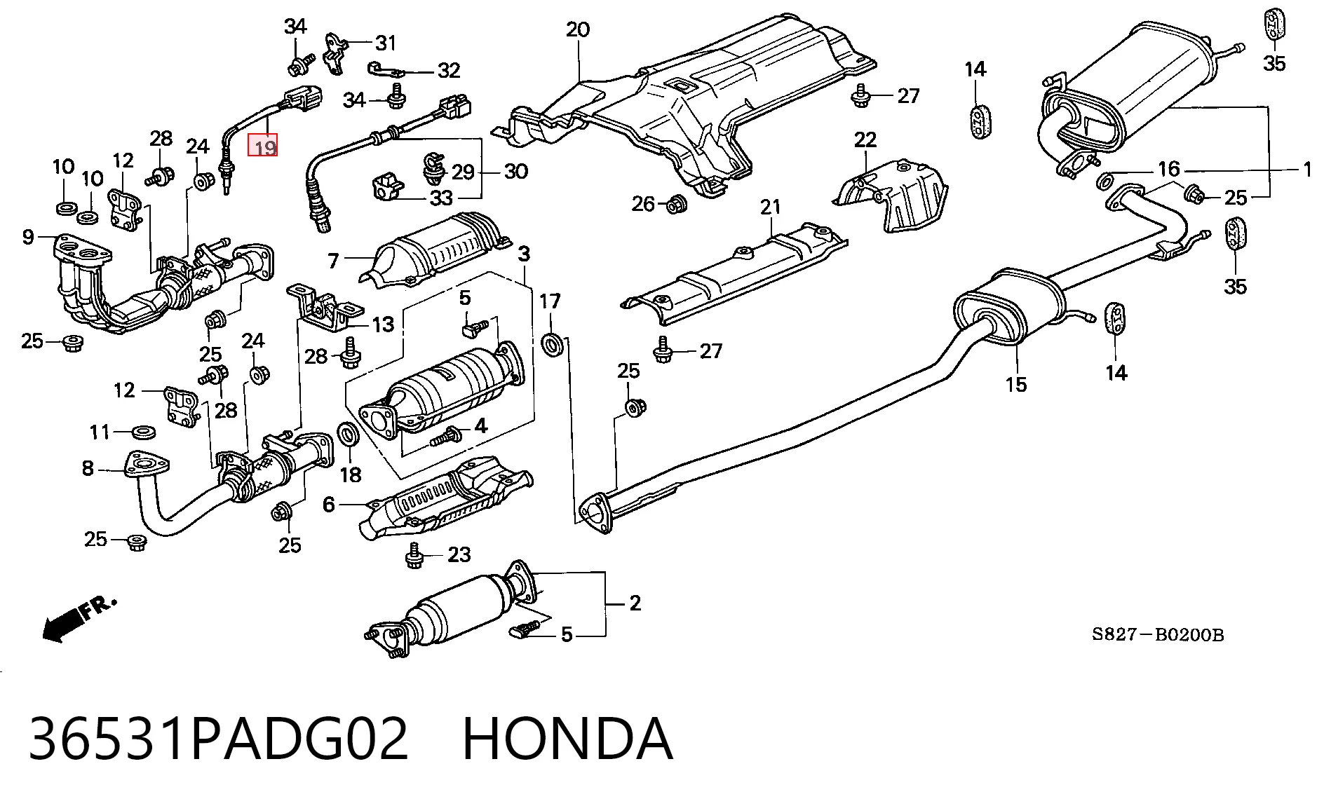 36531PADG02 Honda Датчик кислорода