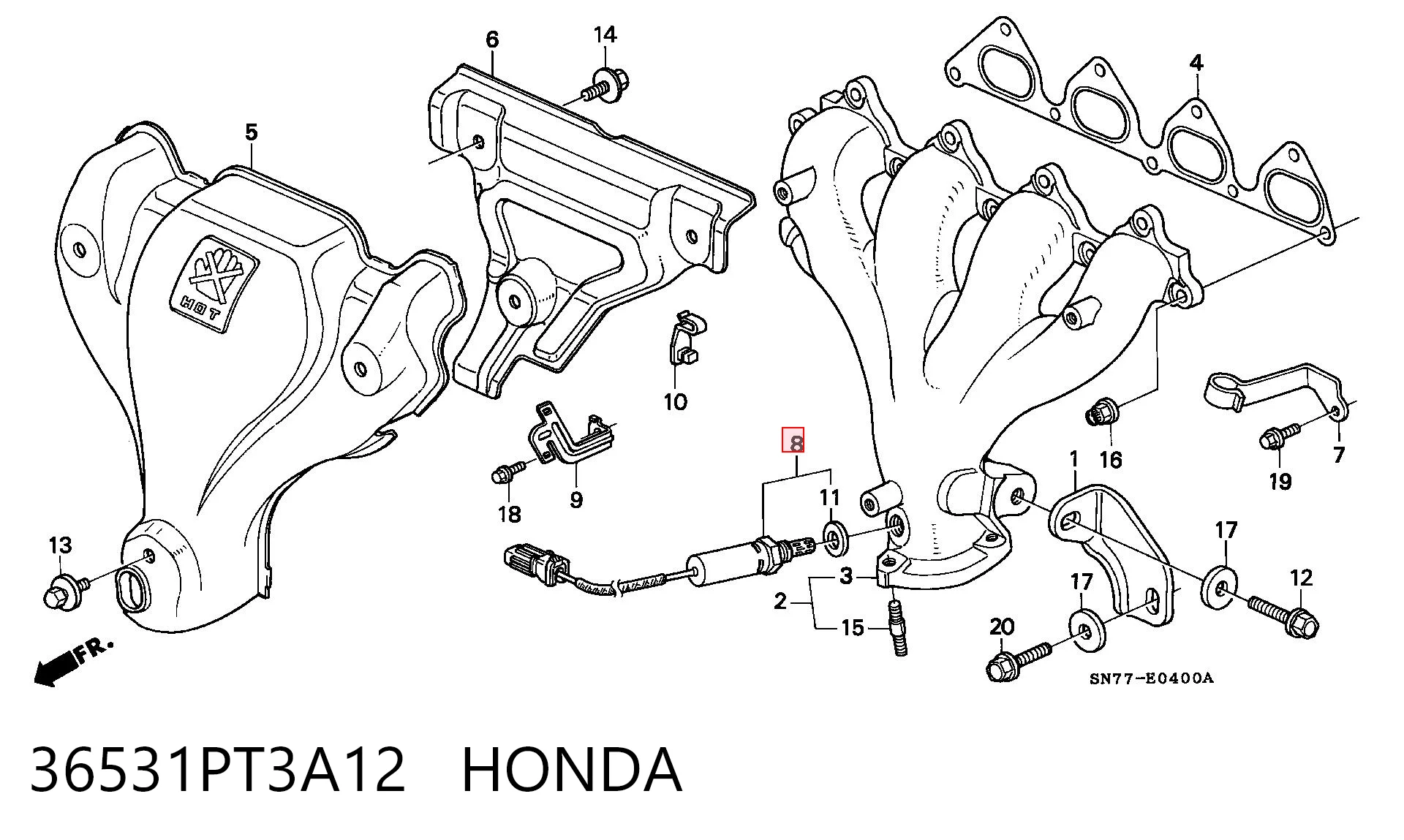 36531PT3A12 Honda Датчик кислорода