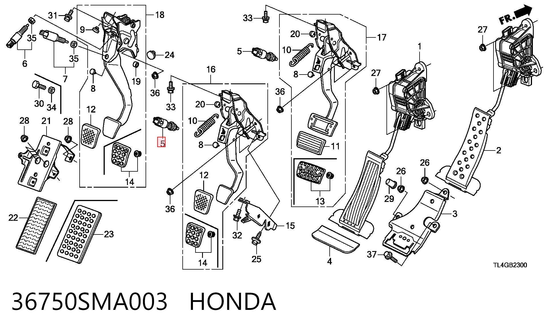 36750SMA003 Honda Датчик тормоза