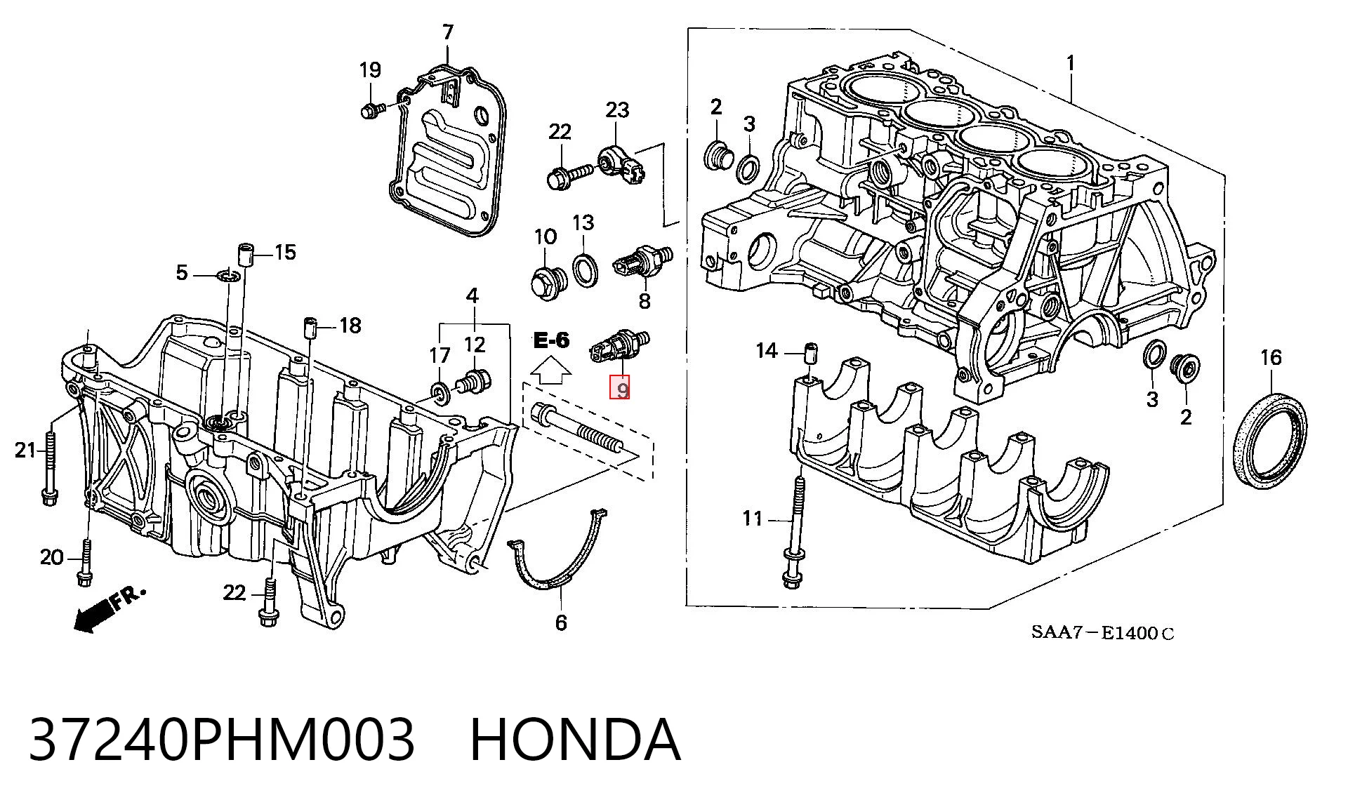 37240PHM003 Honda Датчик указателя давления масла