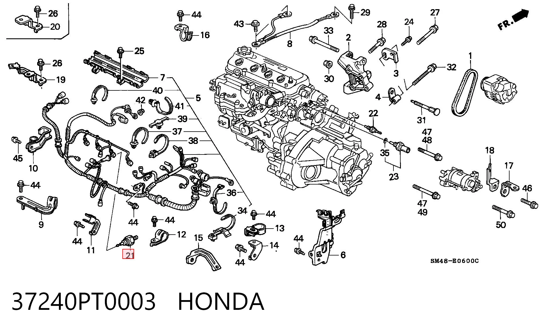 37240PT0003 Honda Датчик указателя давления масла