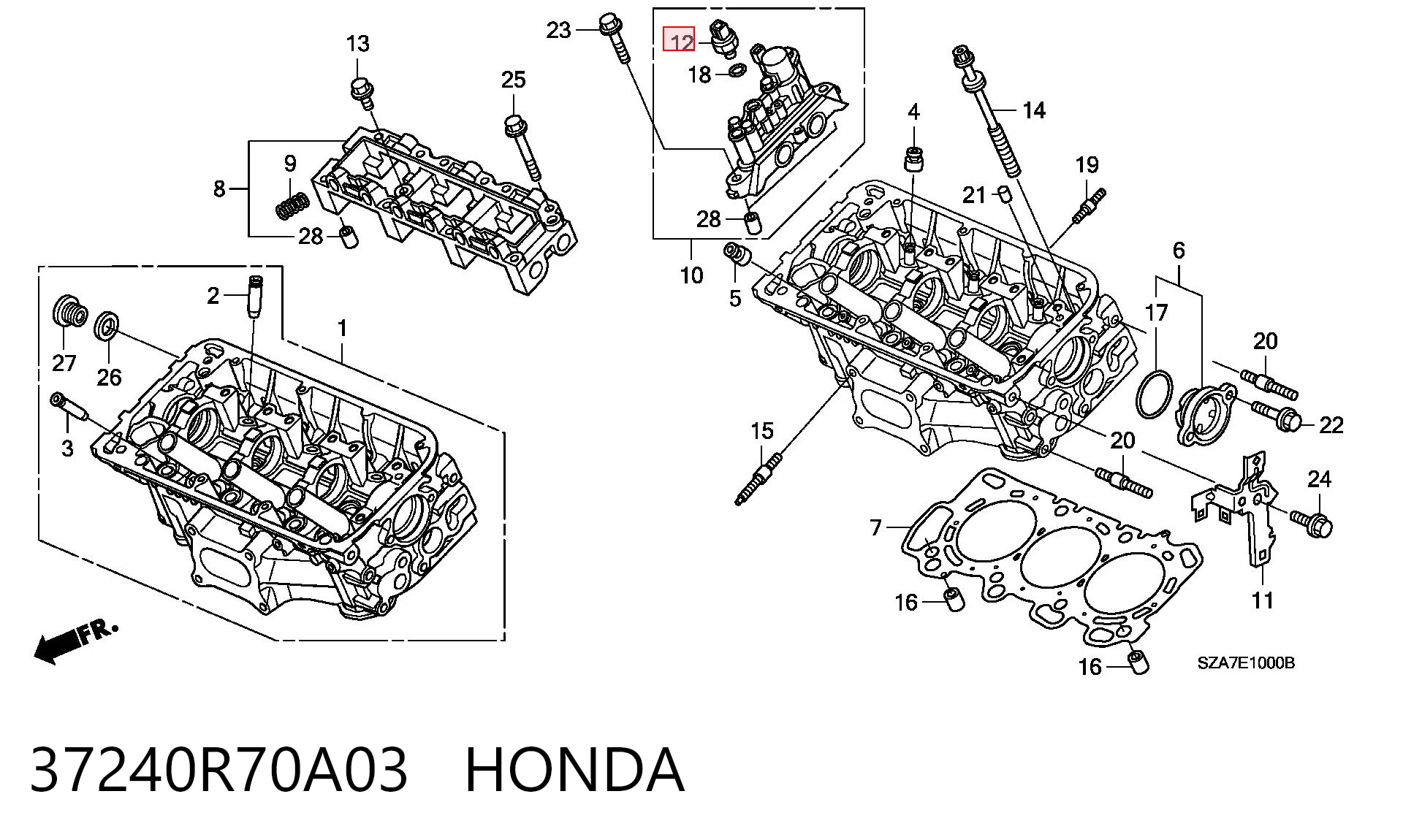37240R70A03 Honda Датчик указателя давления масла