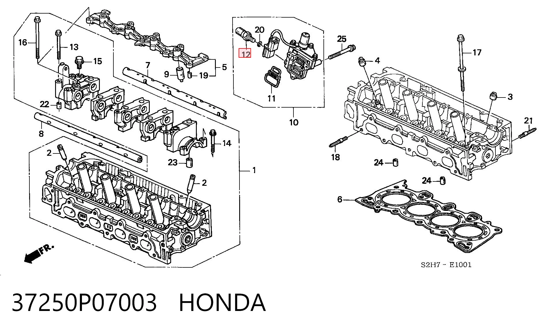 37250P07003 Honda Датчик указателя давления масла