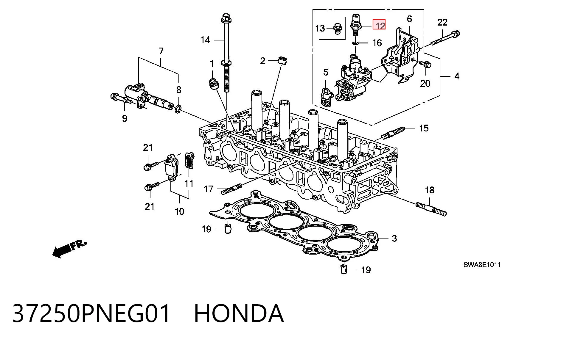37250PNEG01 Honda Датчик указателя давления масла