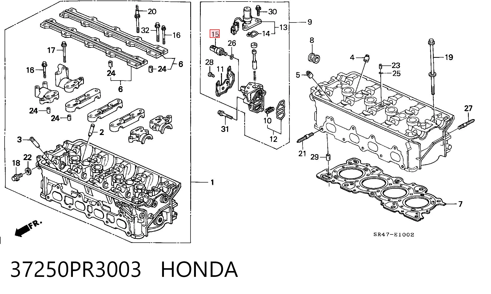 37250PR3003 Honda Датчик указателя давления масла