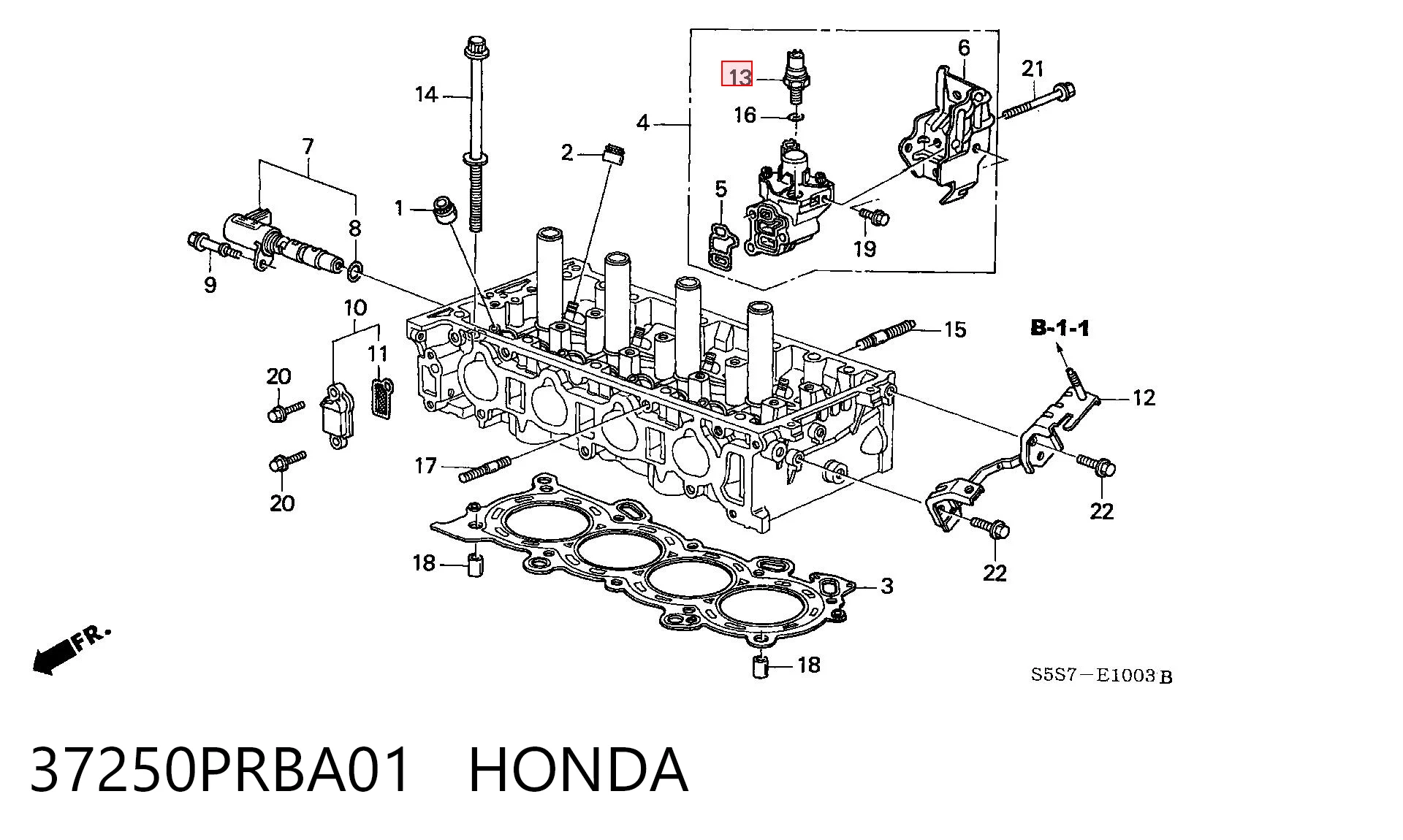 37250PRBA01 Honda Датчик указателя давления масла